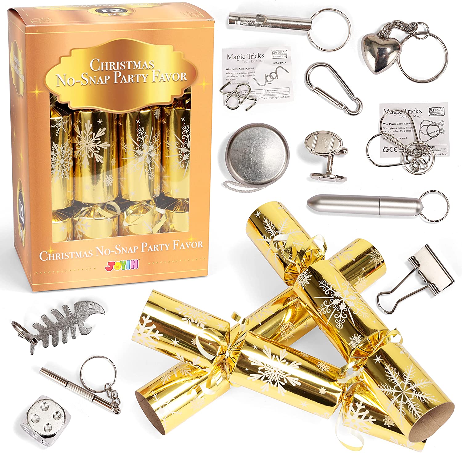 Christmas Party Table Favors (Gold Snowflake), 12 Pack - Image 6
