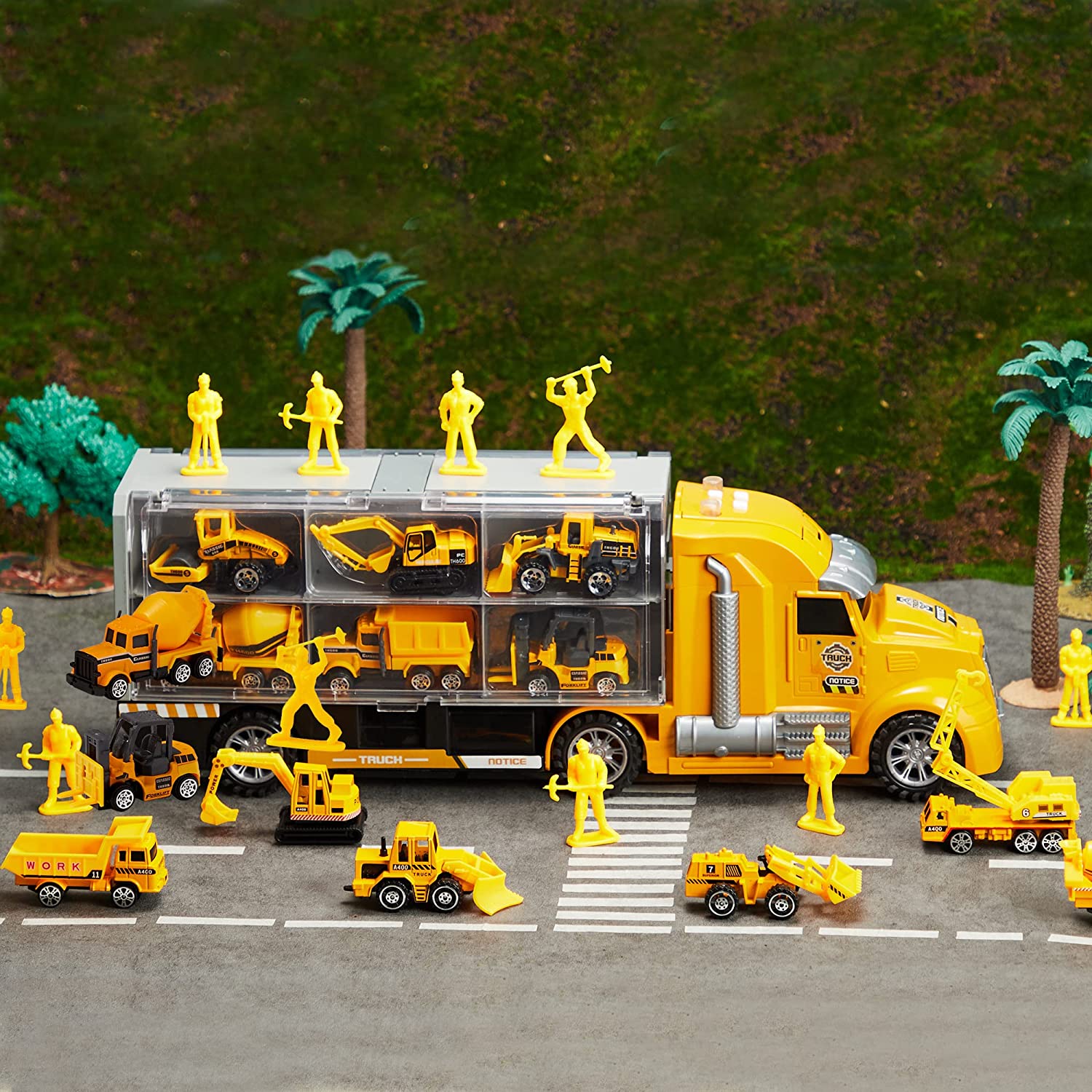 25 in 1 Die-cast Construction Truck Toy Set - Image 8