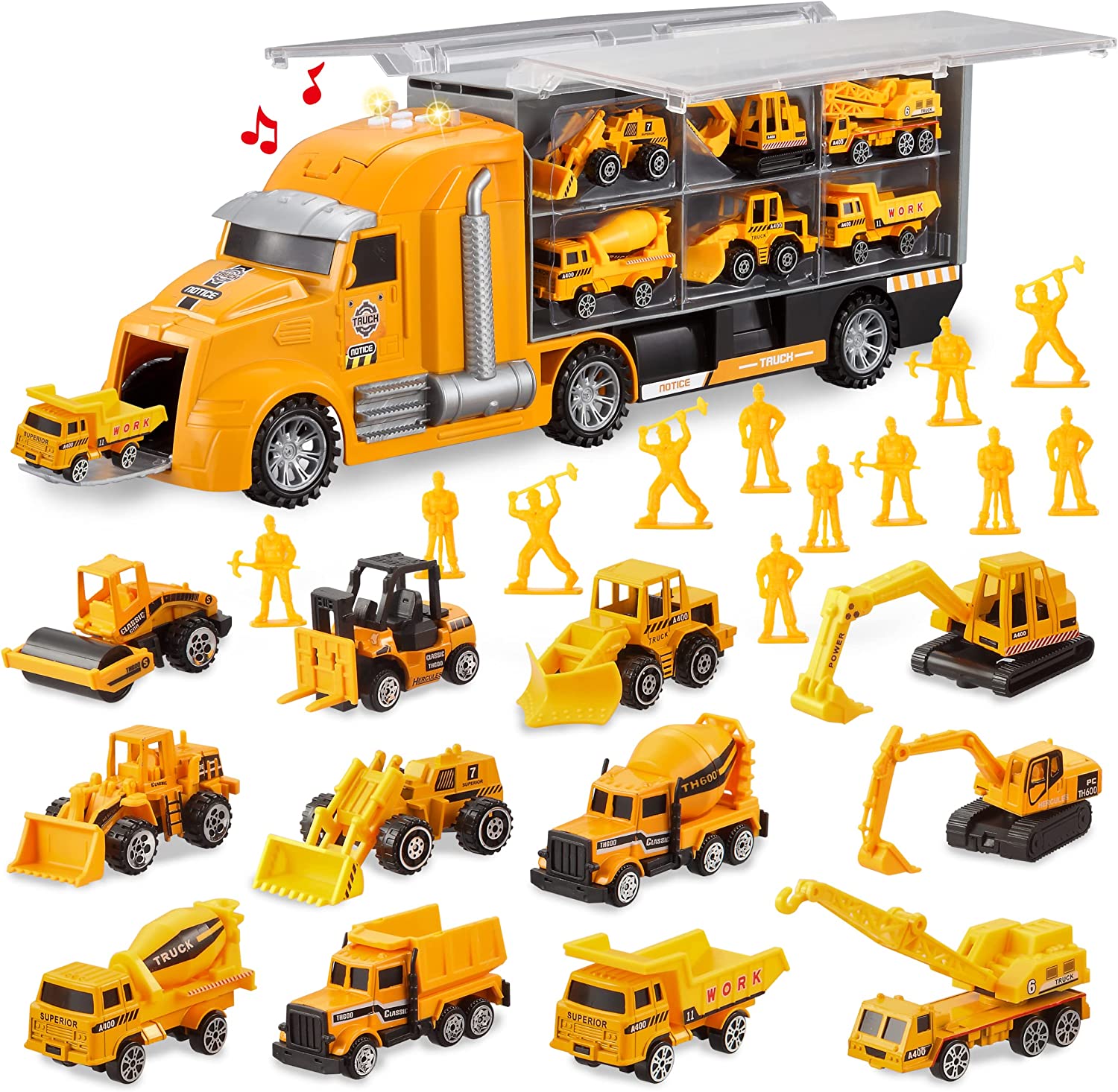 25 in 1 Die-cast Construction Truck Toy Set