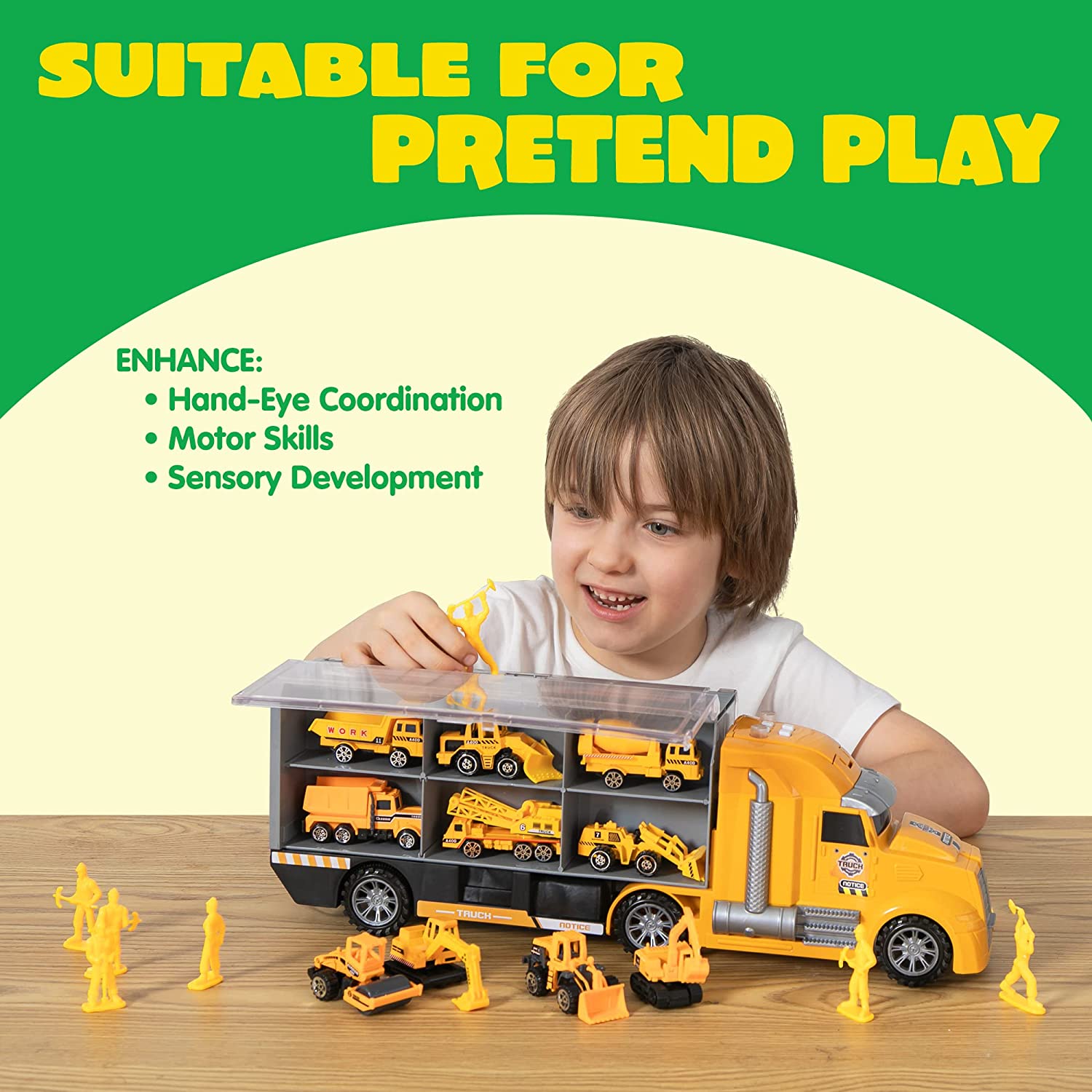 25 in 1 Die-cast Construction Truck Toy Set - Image 4