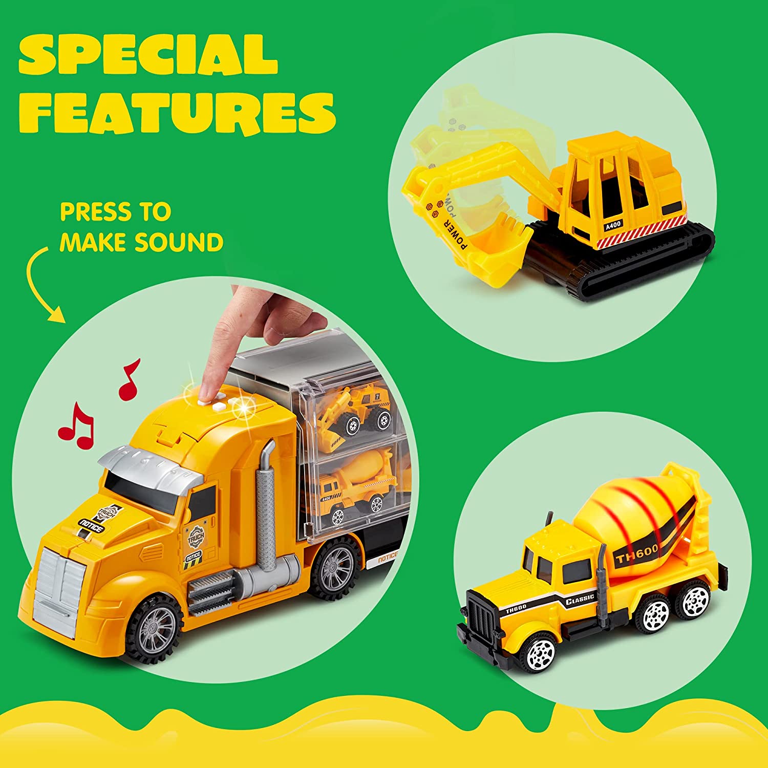 25 in 1 Die-cast Construction Truck Toy Set - Image 5
