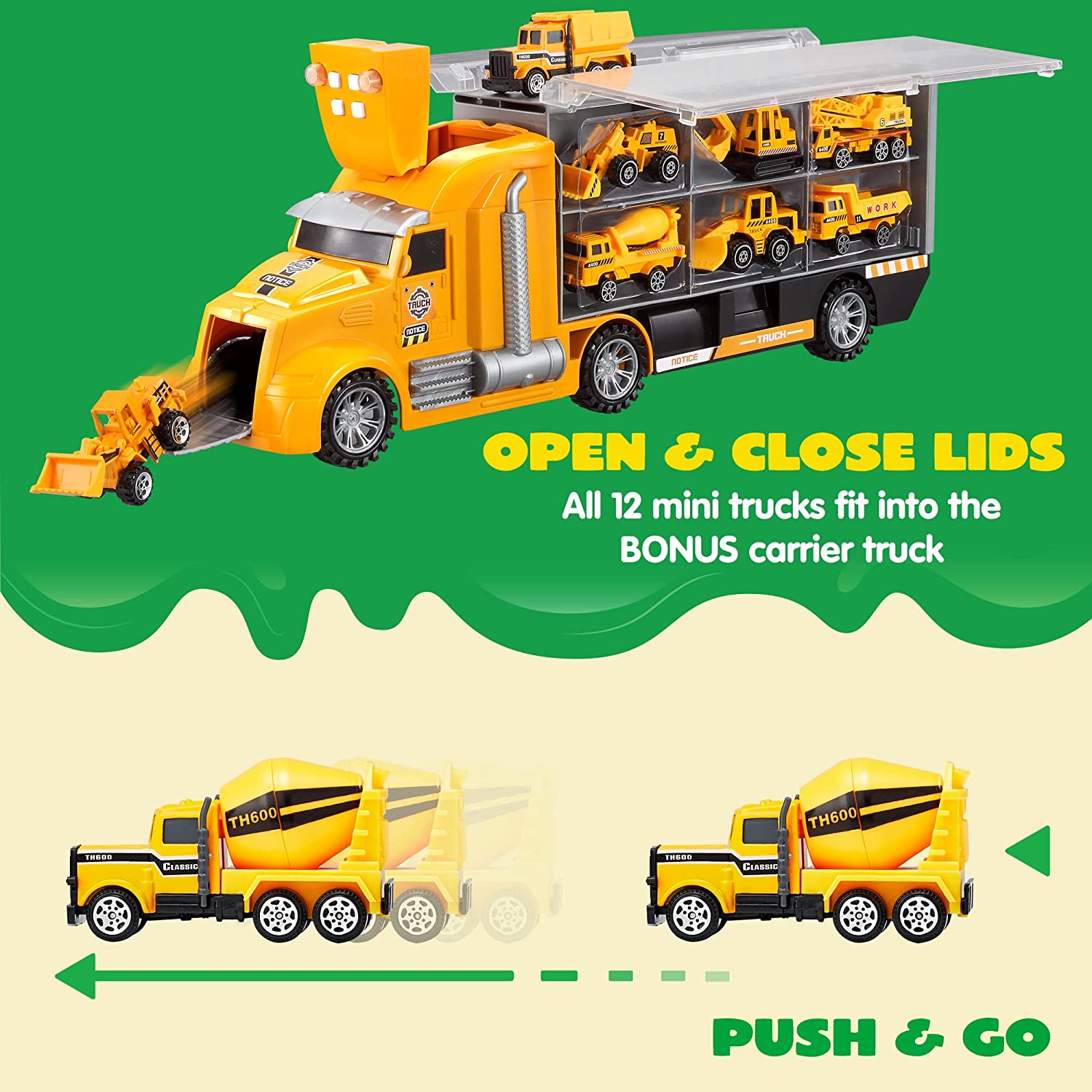 25 in 1 Die-cast Construction Truck Toy Set - Image 6