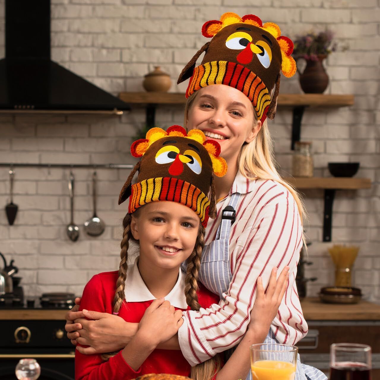 Thanksgiving Cute Pom Turkey Beanie Knitted Hat - Image 6