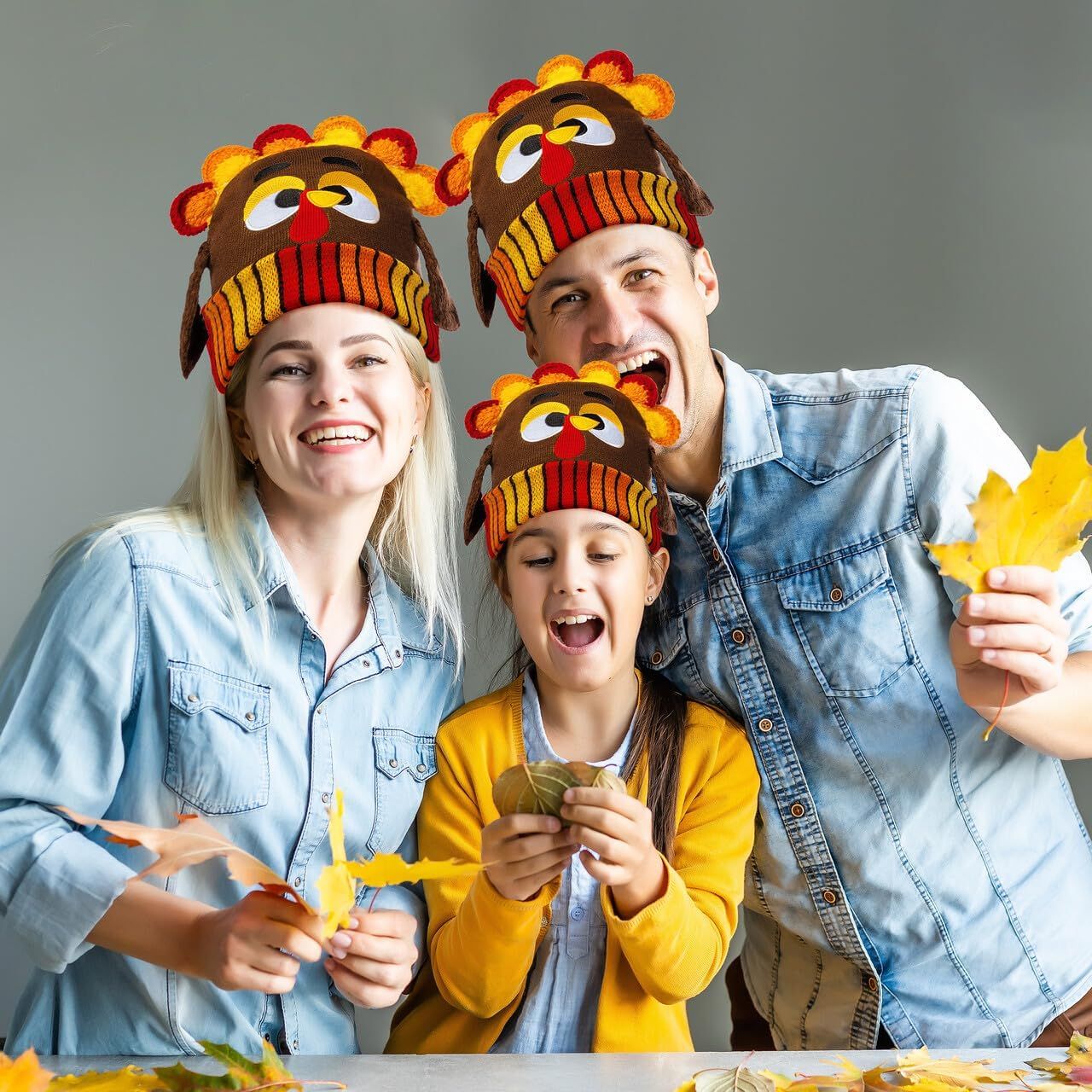 Thanksgiving Cute Pom Turkey Beanie Knitted Hat - Image 8