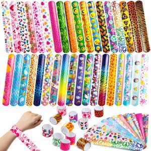 144 Pcs Slap Bracelets for Kids Bulk Wristbands with Animals