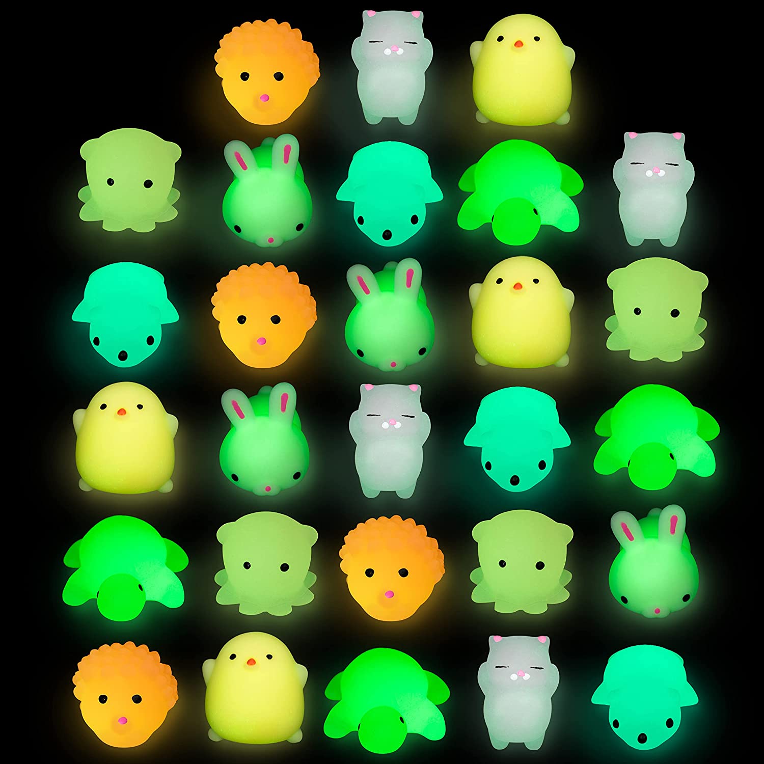 28Pcs Mochi Squishy Toys with Glow-in-The-Dark Kids Valentines Exchange Cards - Image 6