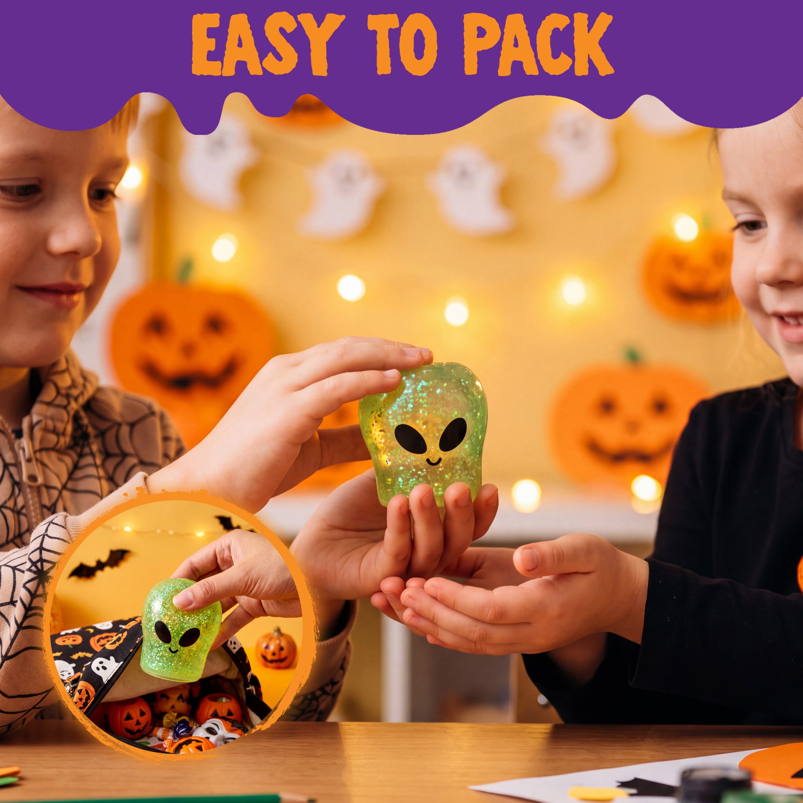 JOYIN 8 Pcs Halloween Glitter Squishy Toys - Image 4