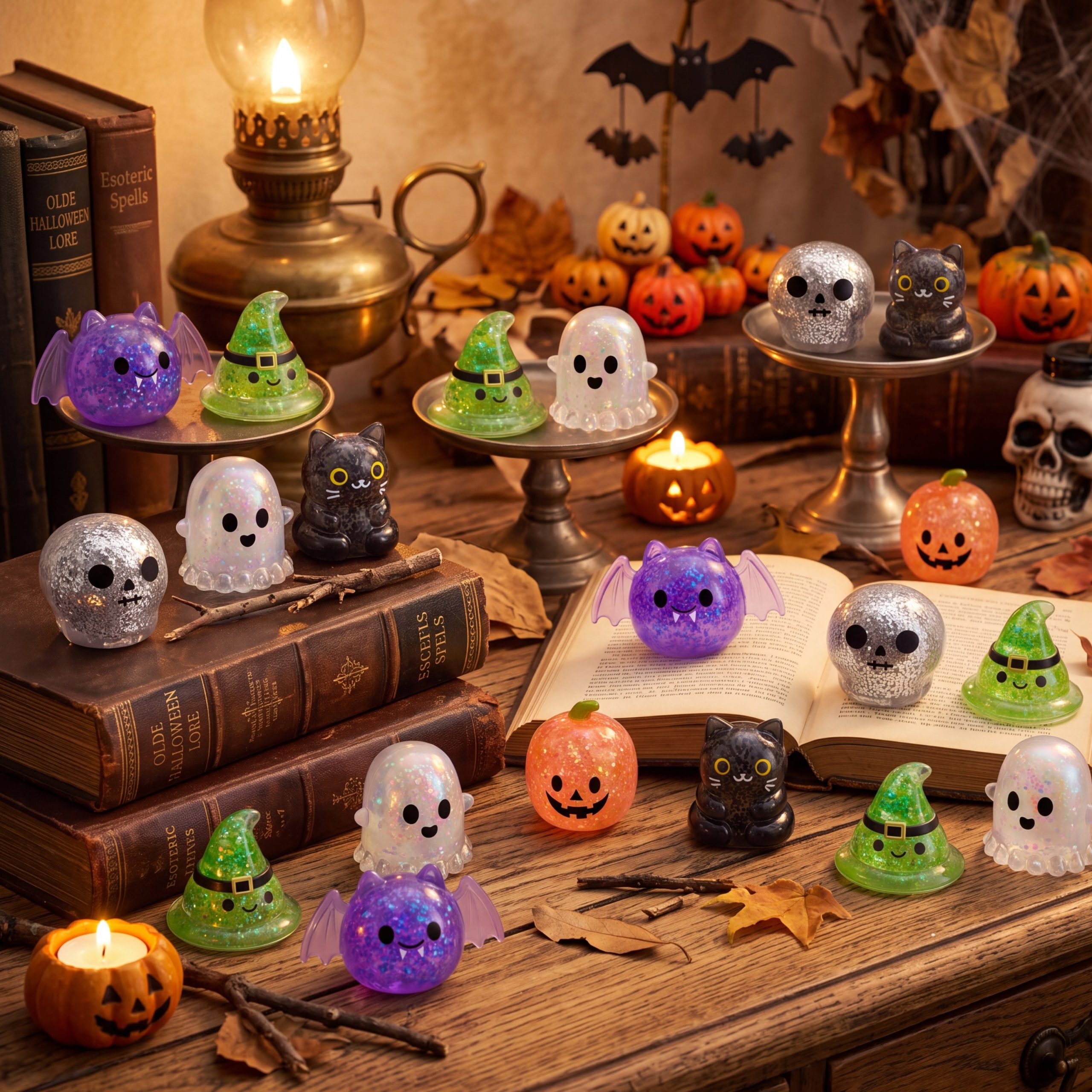 JOYIN 24PCS Halloween Mini Glitter Squishy Toys | Non-Candy Goodie Bag Favors - Image 7