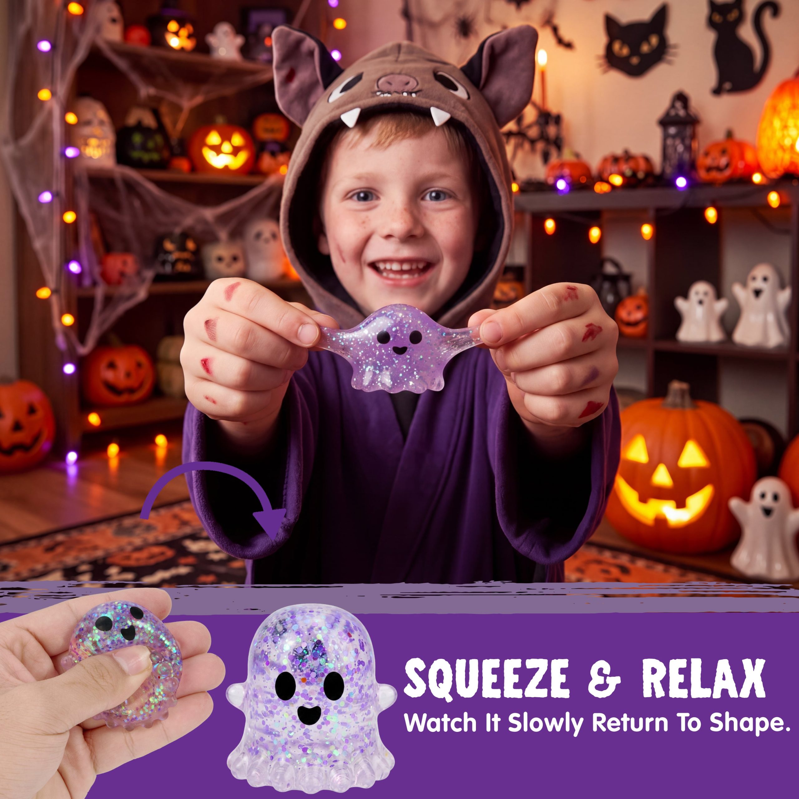 JOYIN 12 Pack Halloween Ghost Squishy TOY - Image 5
