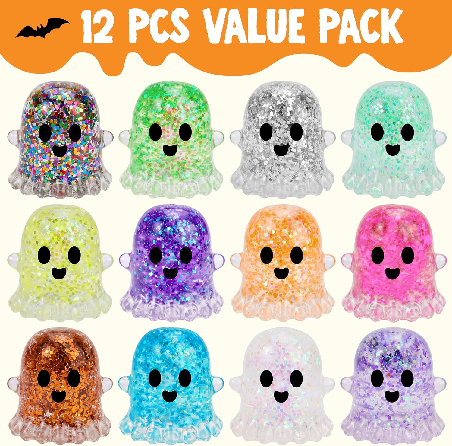 JOYIN 12 Pack Halloween Ghost Squishy TOY - Image 2