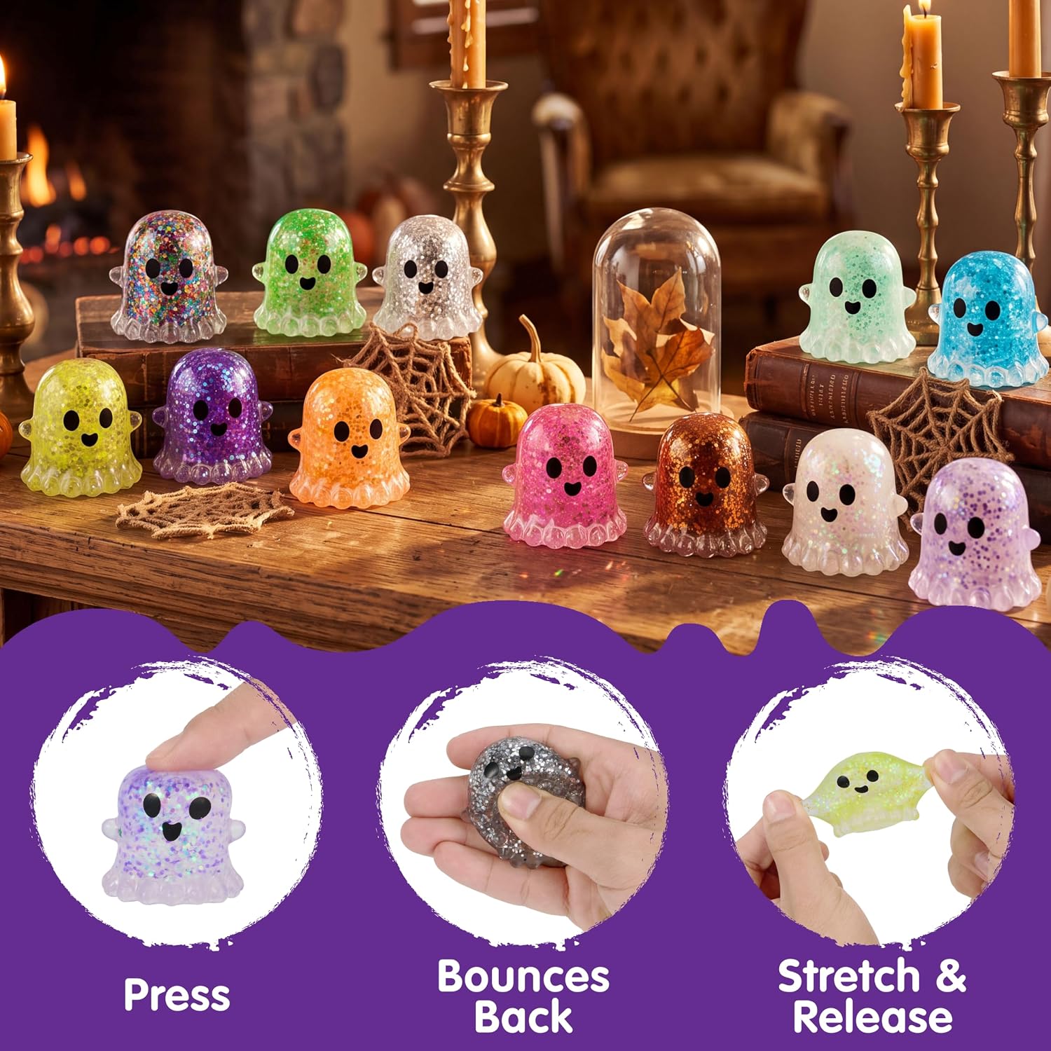 JOYIN 12 Pack Halloween Ghost Squishy TOY - Image 3