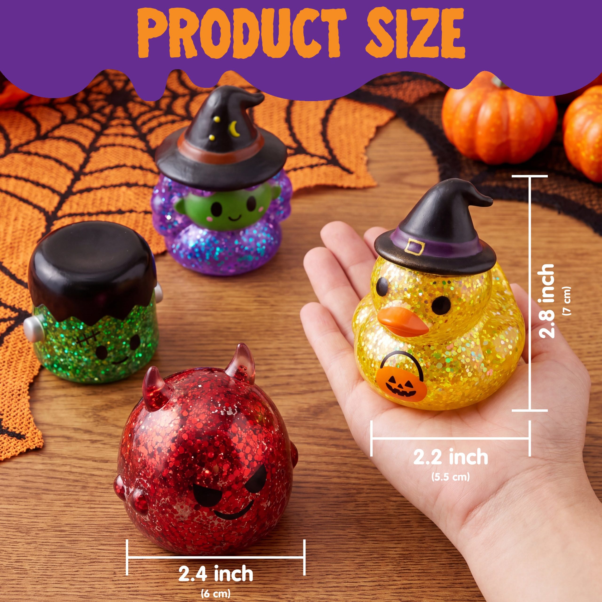 JOYIN 8 Pcs Halloween Glitter Squishy Toys - Image 6