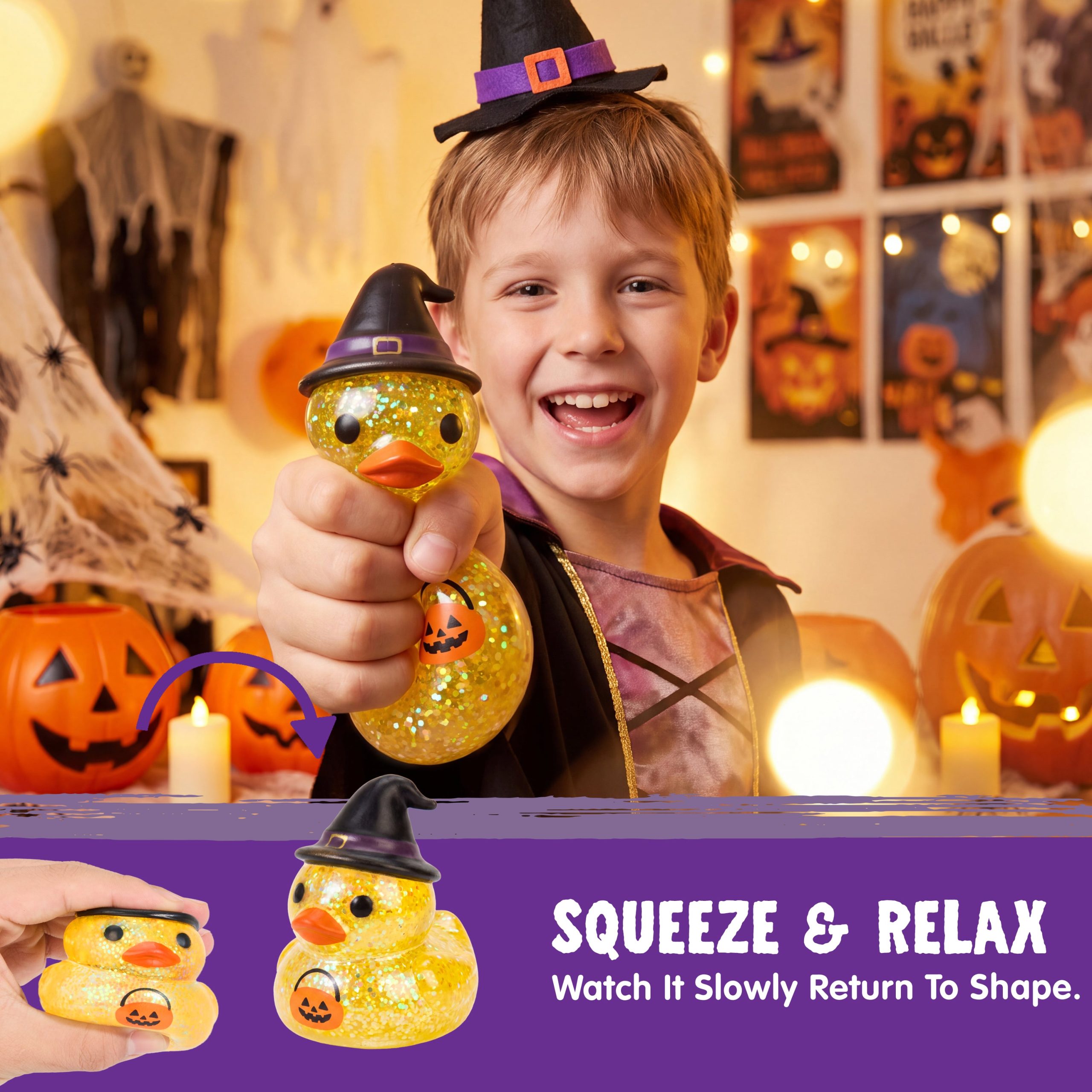 JOYIN 8 Pcs Halloween Glitter Squishy Toys - Image 5