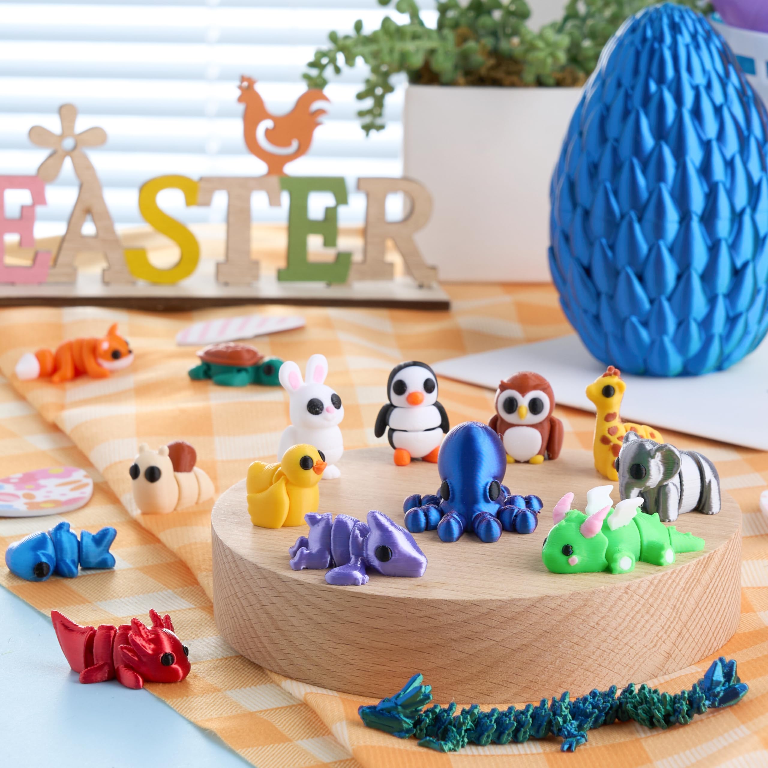 15 Pcs 3D Printed Articulated Fidget Toys, Mini Animals & Dragon Egg, Easter Party Favors for Kids - Image 6