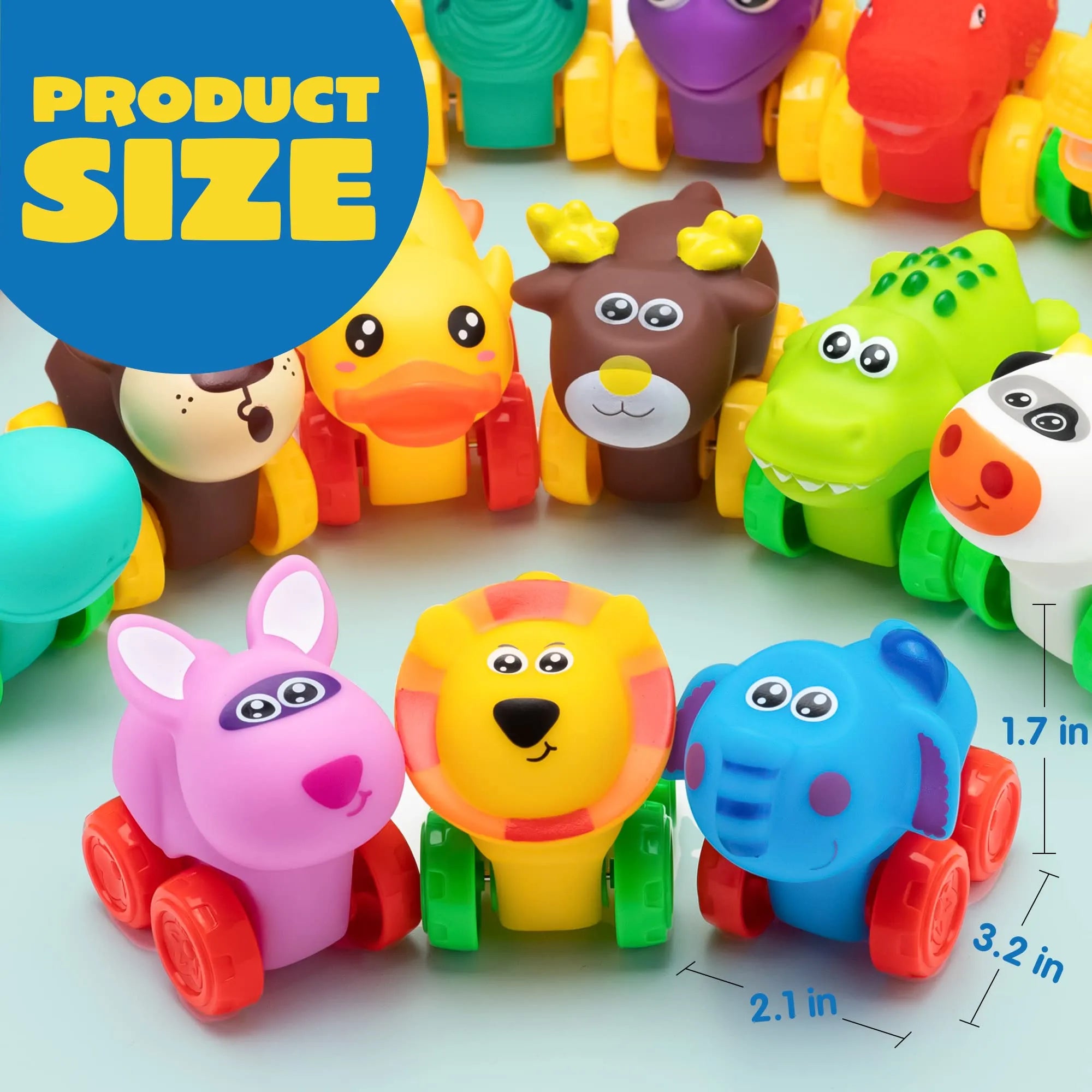 16Pcs Animal Soft Rubber Car Set Toy, Baby Mini Bath Toy Cars - Image 7