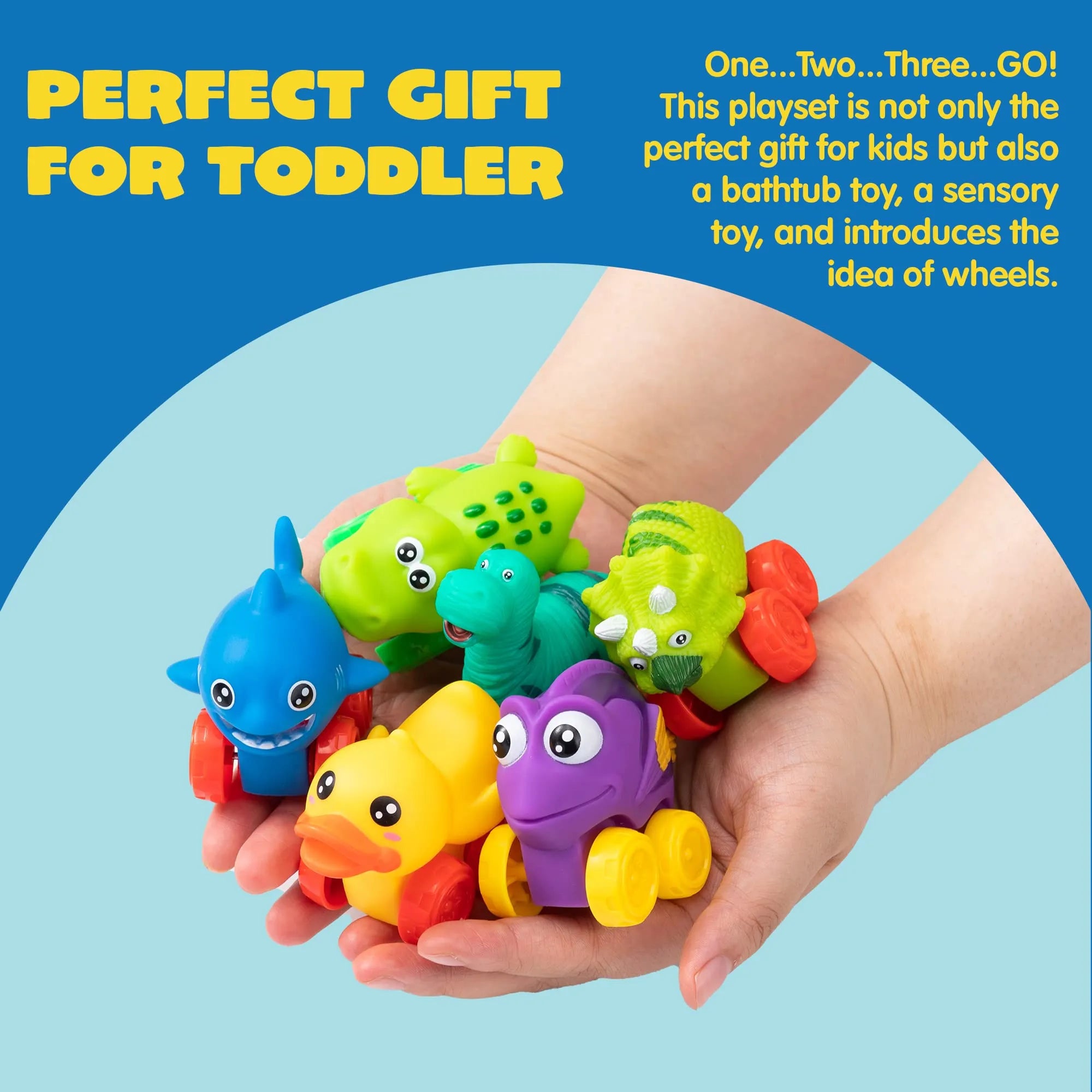 16Pcs Animal Soft Rubber Car Set Toy, Baby Mini Bath Toy Cars - Image 4