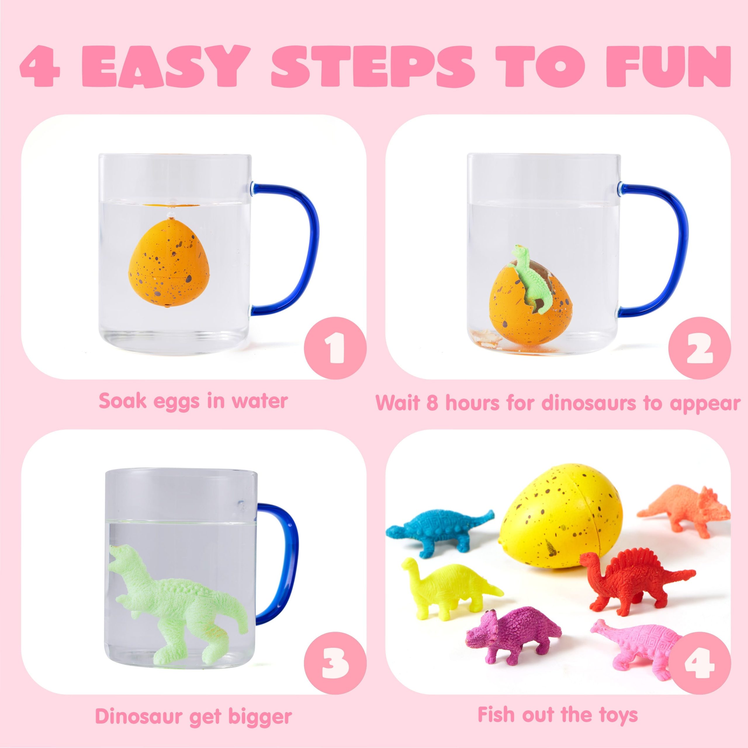 30 Packs Valentines Day Cards with Hatch Growing Dinosaur Eggs Toys with Hangers - Image 3
