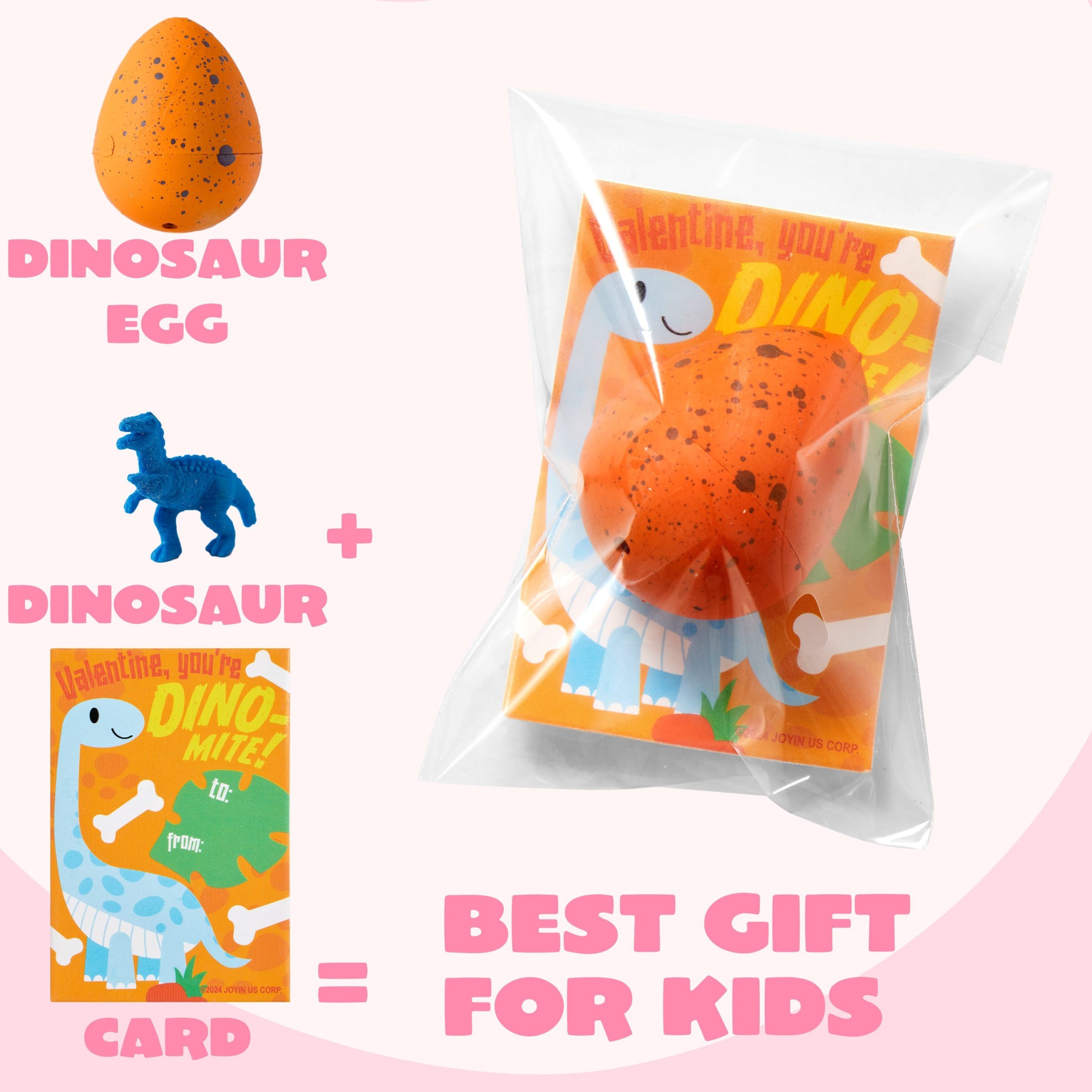 30 Packs Valentines Day Cards with Hatch Growing Dinosaur Eggs Toys with Hangers - Image 4