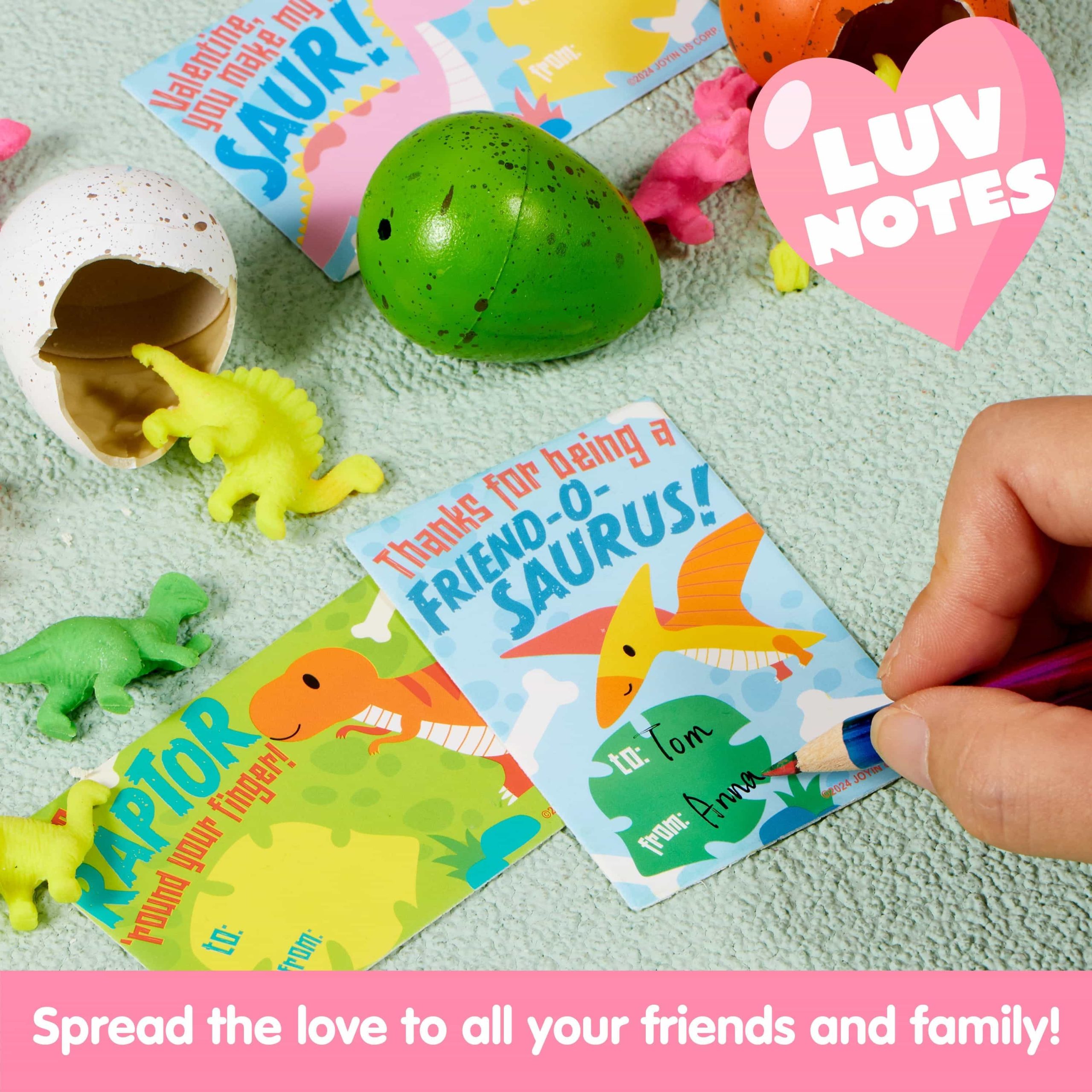 30 Packs Valentines Day Cards with Hatch Growing Dinosaur Eggs Toys with Hangers - Image 5