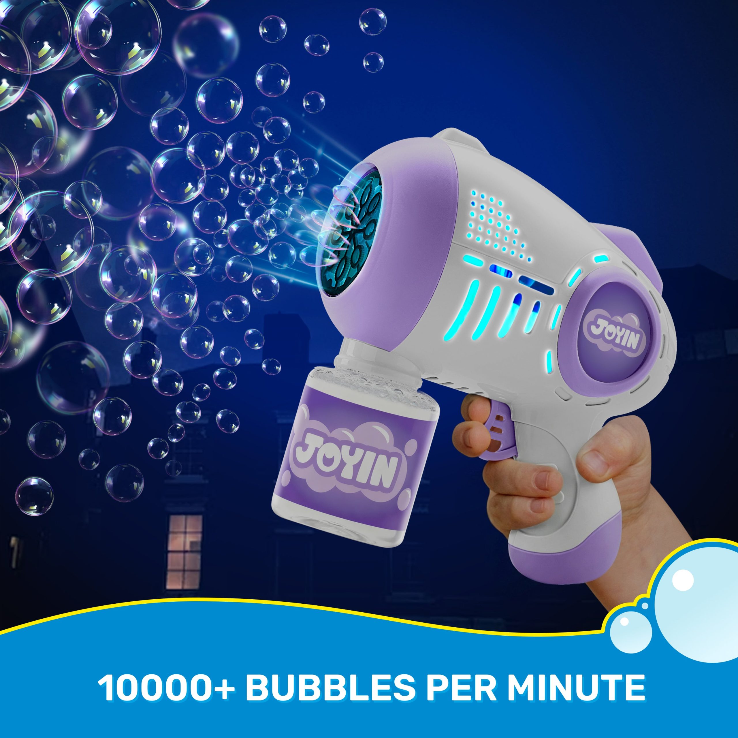 JOYIN 2 Kids Bubble Guns with 4 Bottles Solution, Automatic Bubble Machine Gun with 8 Holes for Kids, Adults, Summer Toys, Easter Basket Stuffers - Image 2