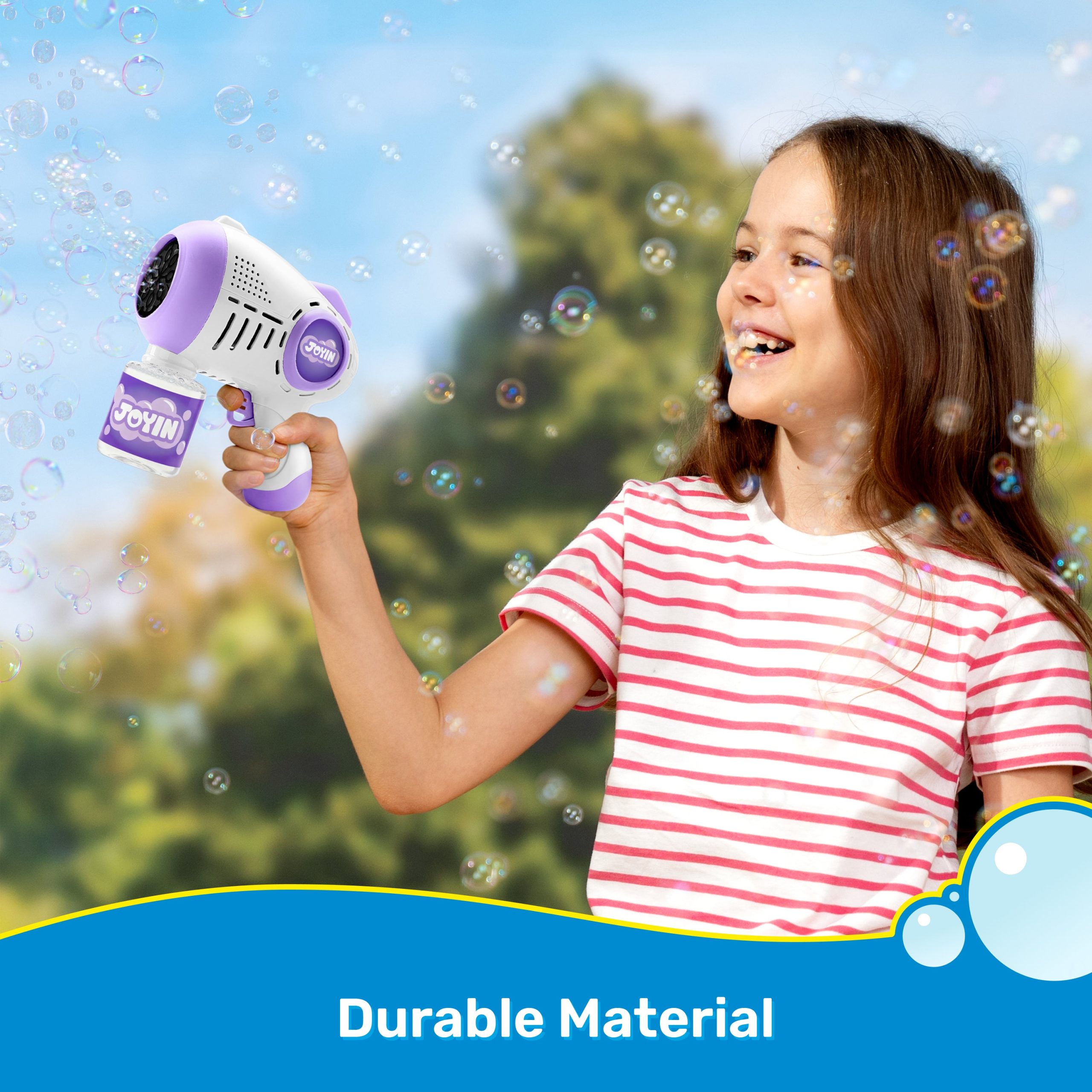 JOYIN 2 Kids Bubble Guns with 4 Bottles Solution, Automatic Bubble Machine Gun with 8 Holes for Kids, Adults, Summer Toys, Easter Basket Stuffers - Image 5