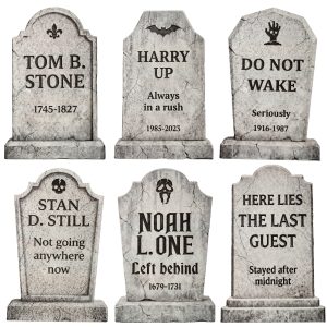 JOYIN 6 Pack 17 Inch Halloween Tombstone Yard Signs
