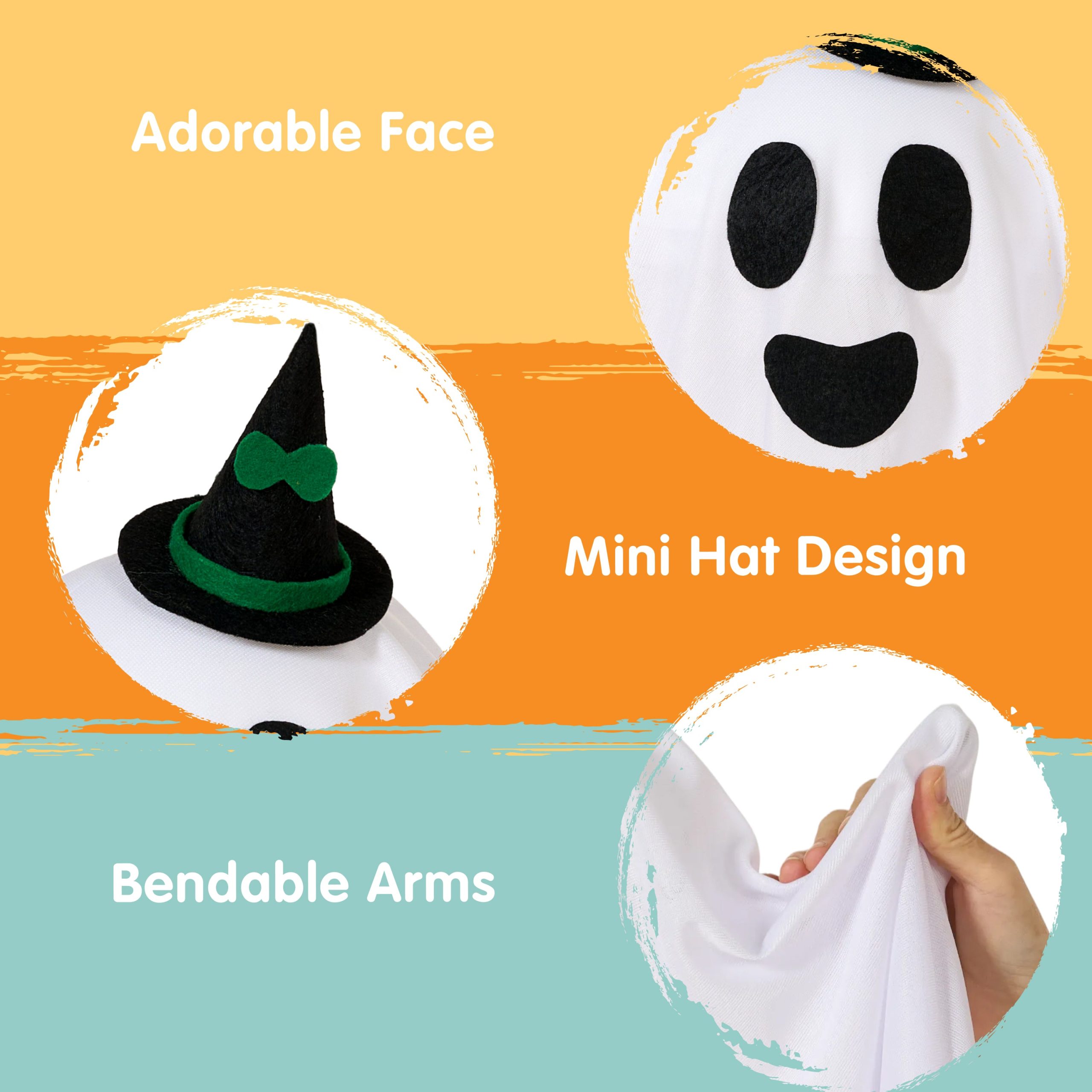 JOYIN 3 Pack 19 Inch Cute Halloween Hanging Ghost with Witch Hat - Image 2