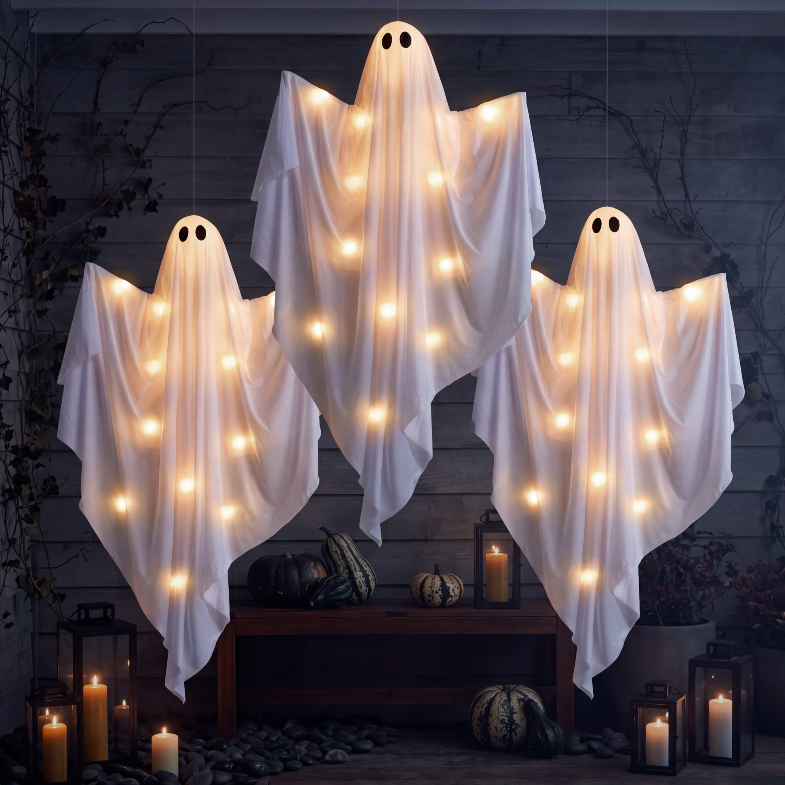 JOYIN 3 Pack 35 LED Glowing Hanging Ghosts for Halloween Yard Decor - Image 8