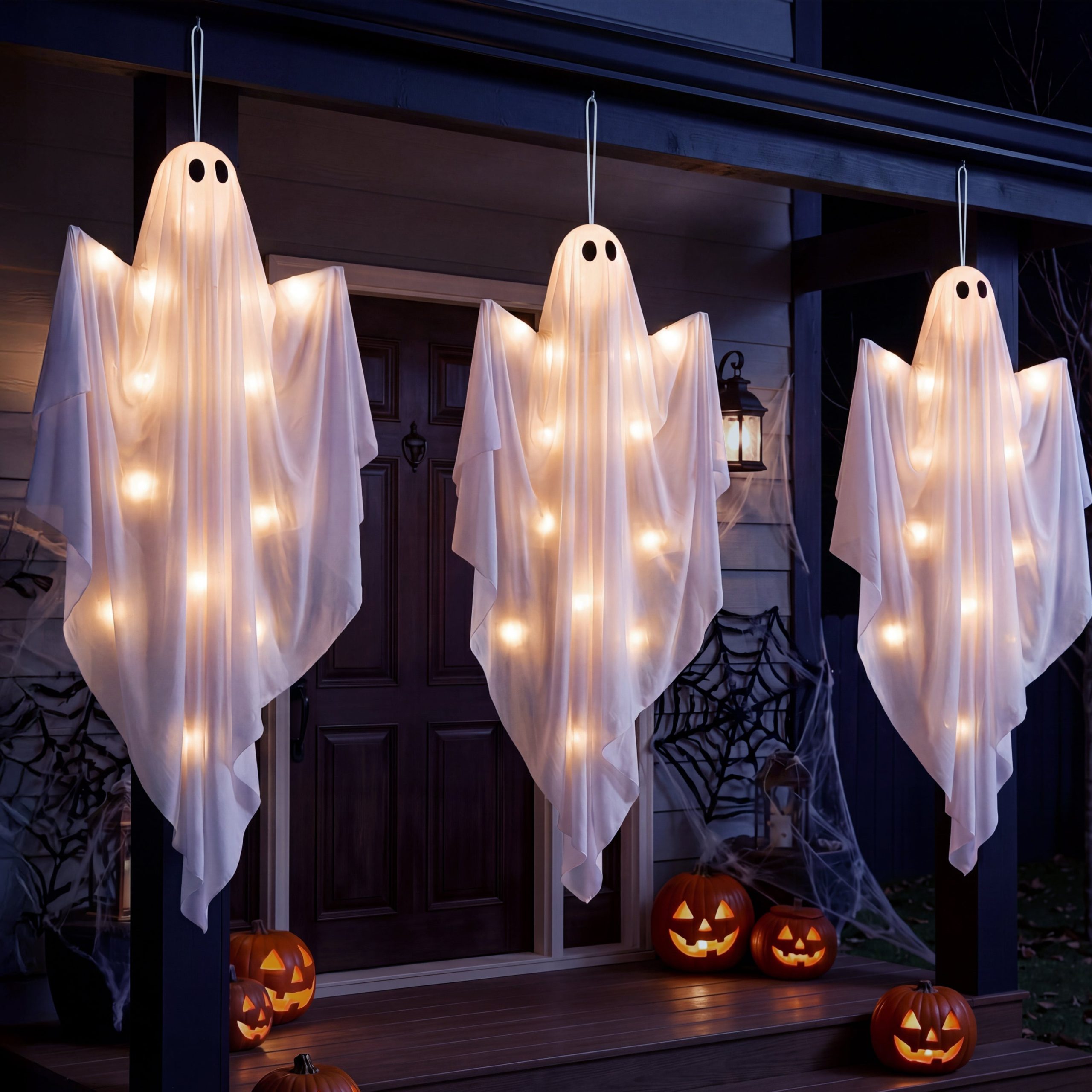 JOYIN 3 Pack 35 LED Glowing Hanging Ghosts for Halloween Yard Decor - Image 7