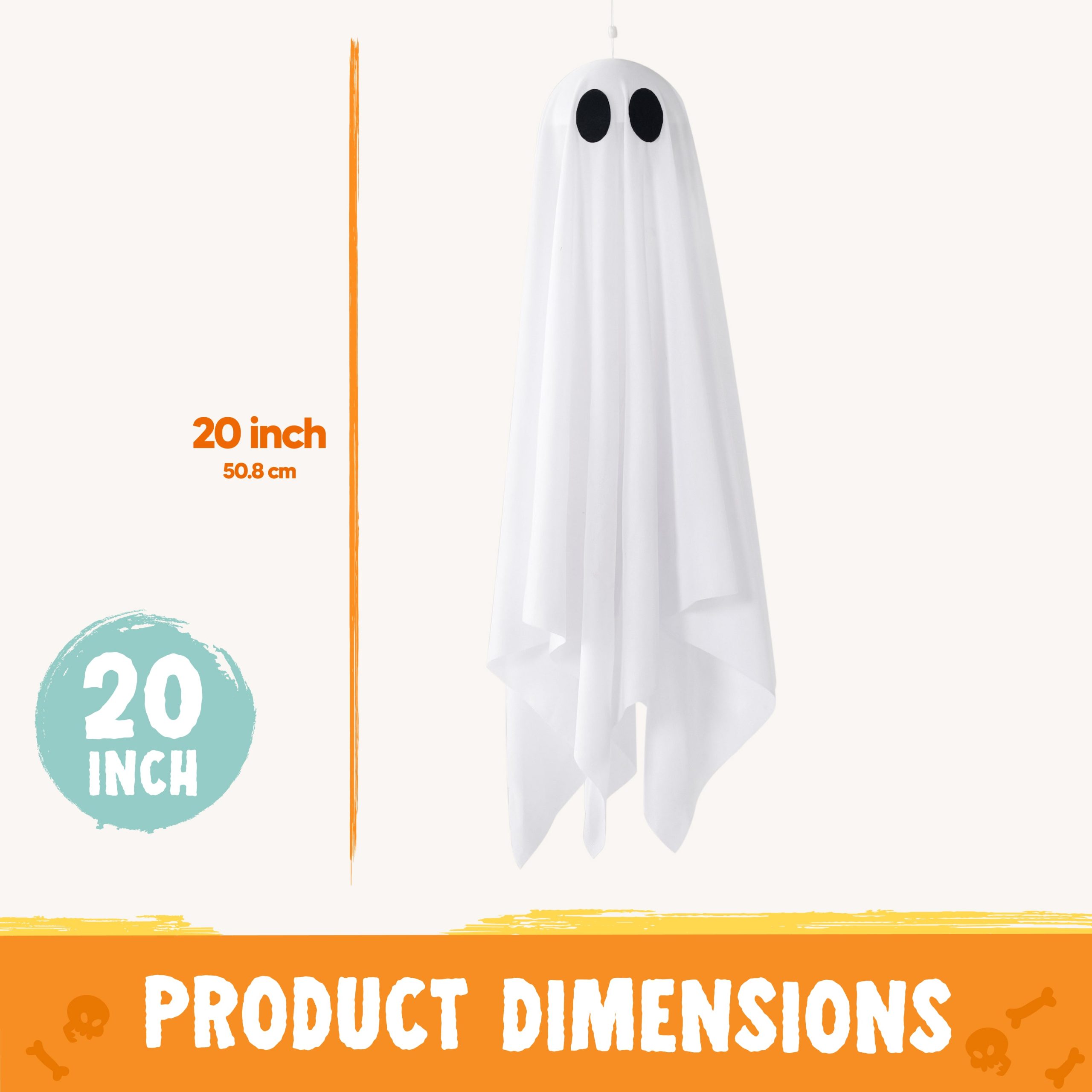 JOYIN 2 Pack 20 Inch Animated Halloween Hanging Ghost with LED Lights - Image 3