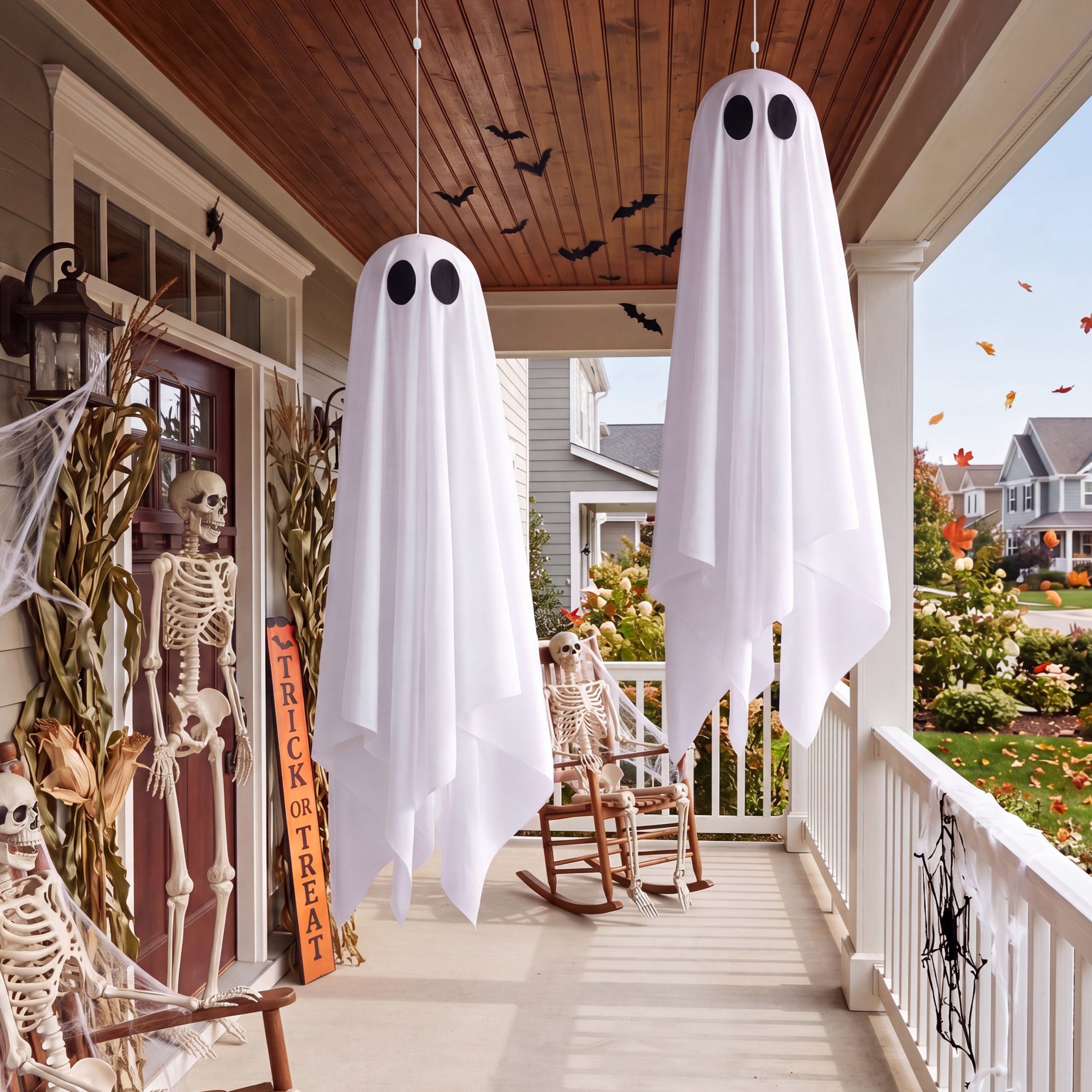 JOYIN 2 Pack 20 Inch Animated Halloween Hanging Ghost with LED Lights - Image 6