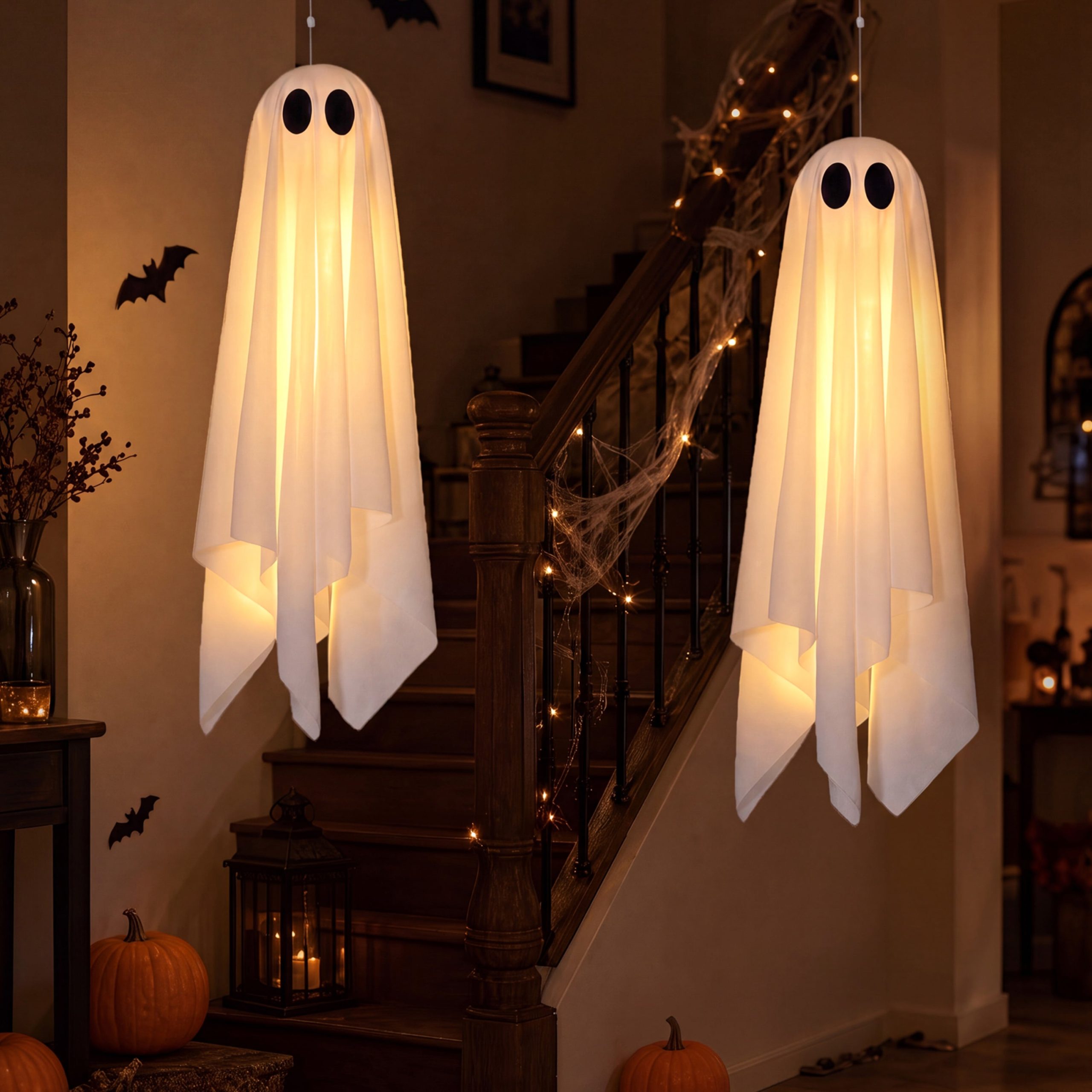 JOYIN 2 Pack 20 Inch Animated Halloween Hanging Ghost with LED Lights - Image 7