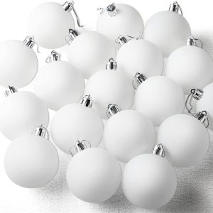 18Pcs Blank White Ball Ornaments for DIY