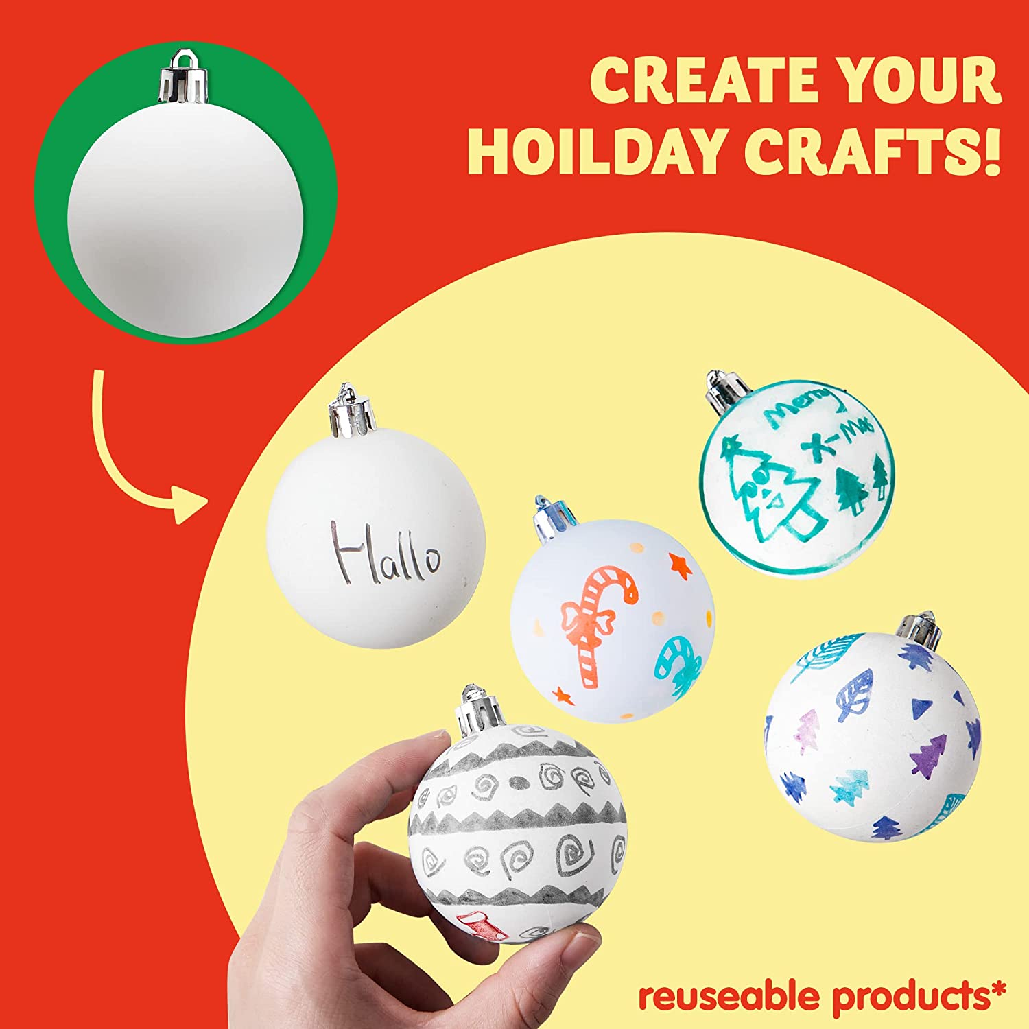 18Pcs Blank White Ball Ornaments for DIY - Image 3