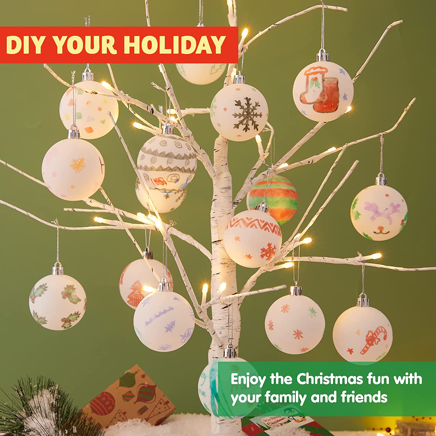 18Pcs Blank White Ball Ornaments for DIY - Image 4