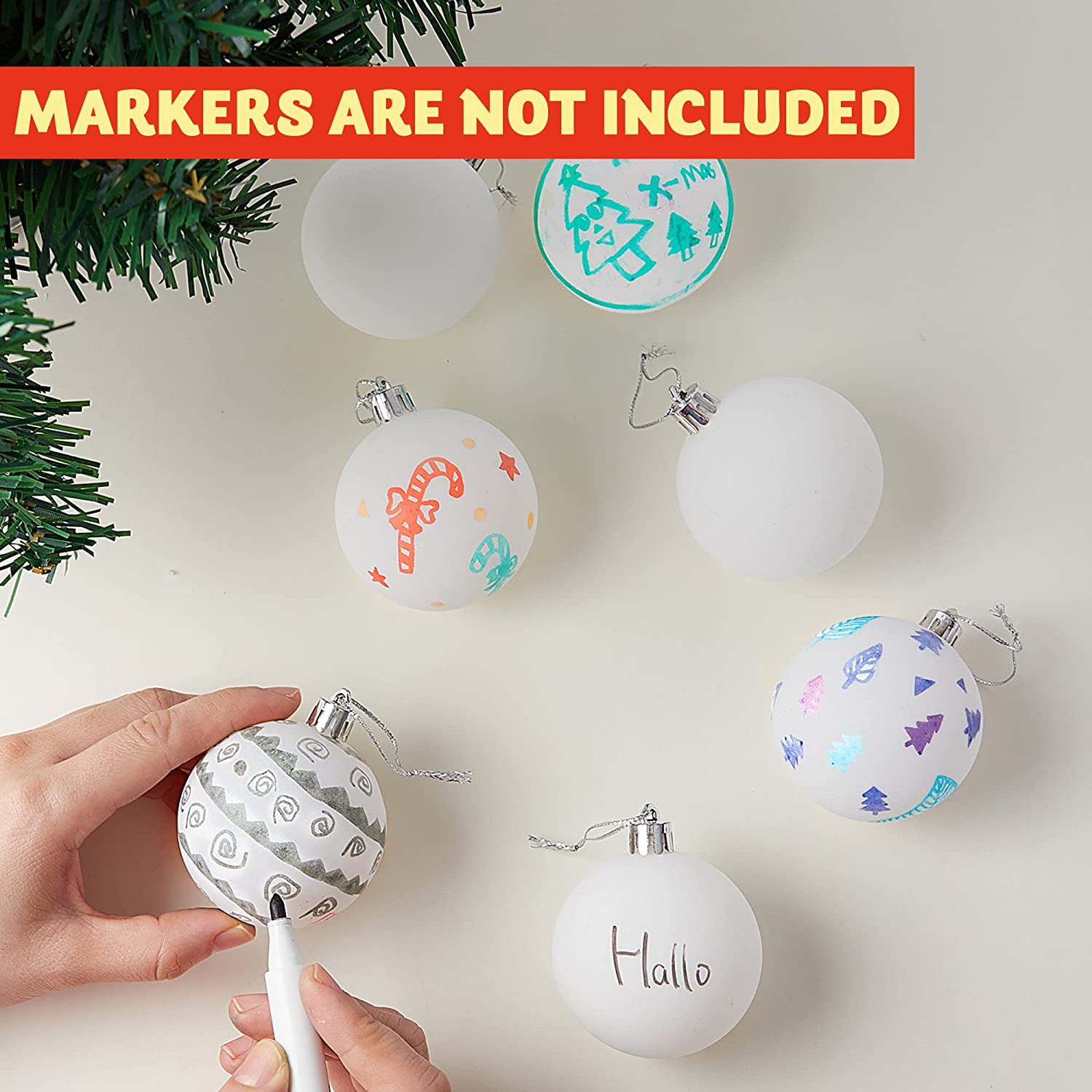 18Pcs Blank White Ball Ornaments for DIY - Image 5
