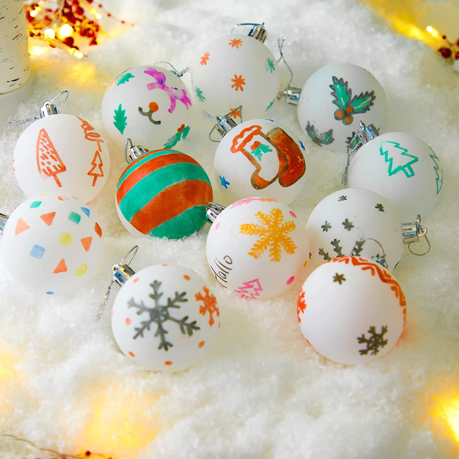 18Pcs Blank White Ball Ornaments for DIY - Image 7