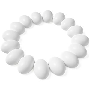 18 Pcs White Wooden Easter Eggs for DIY Decor & Craft Activities