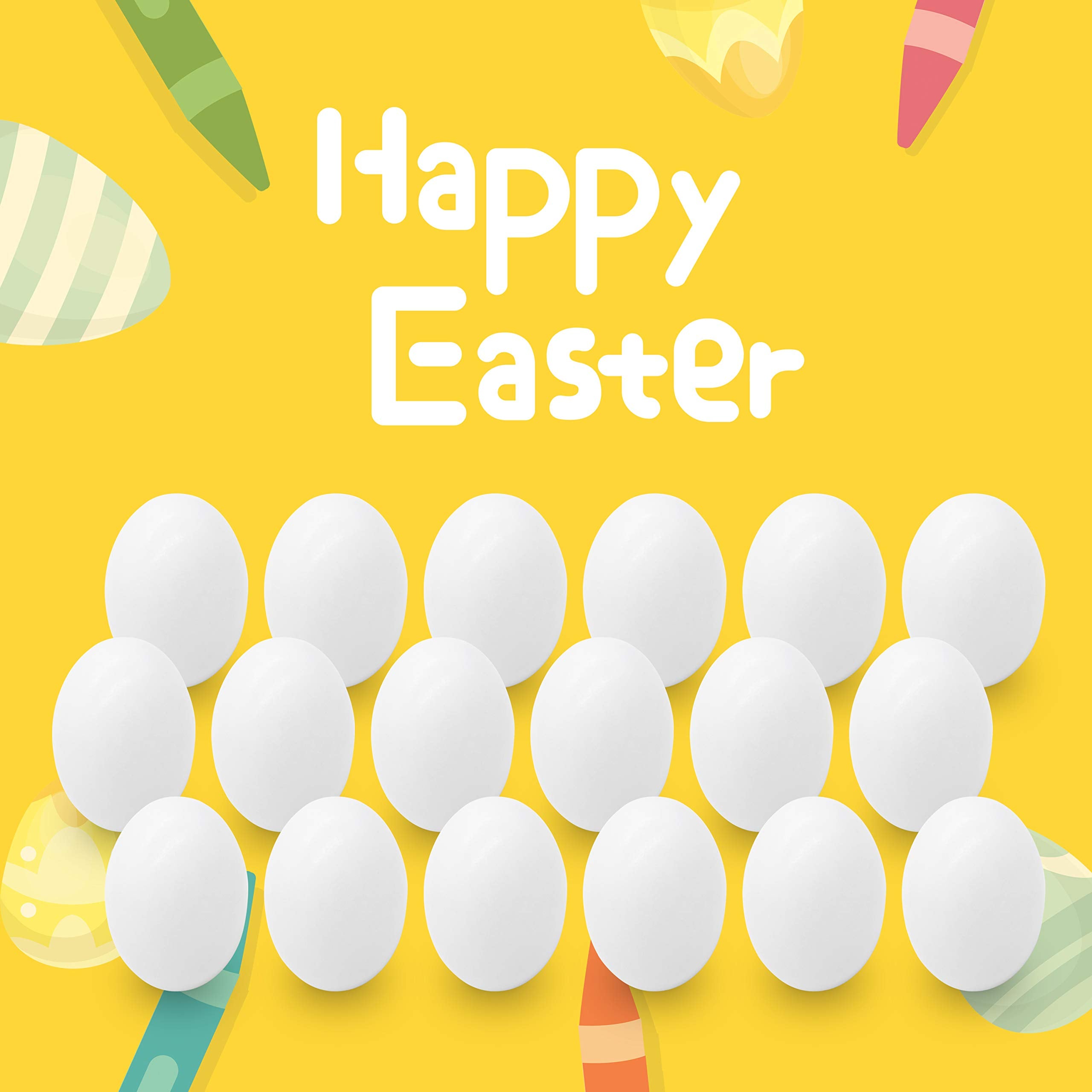 18 Pcs White Wooden Easter Eggs for DIY Decor & Craft Activities - Image 3