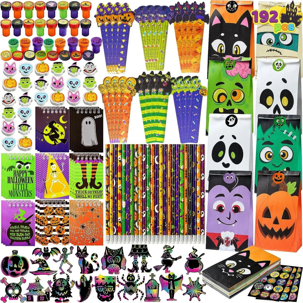 192Pcs Halloween Themed Stationery Set