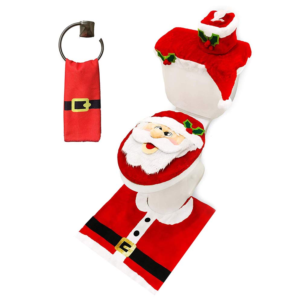 5 Pcs Christmas Theme Bathroom Decoration Set