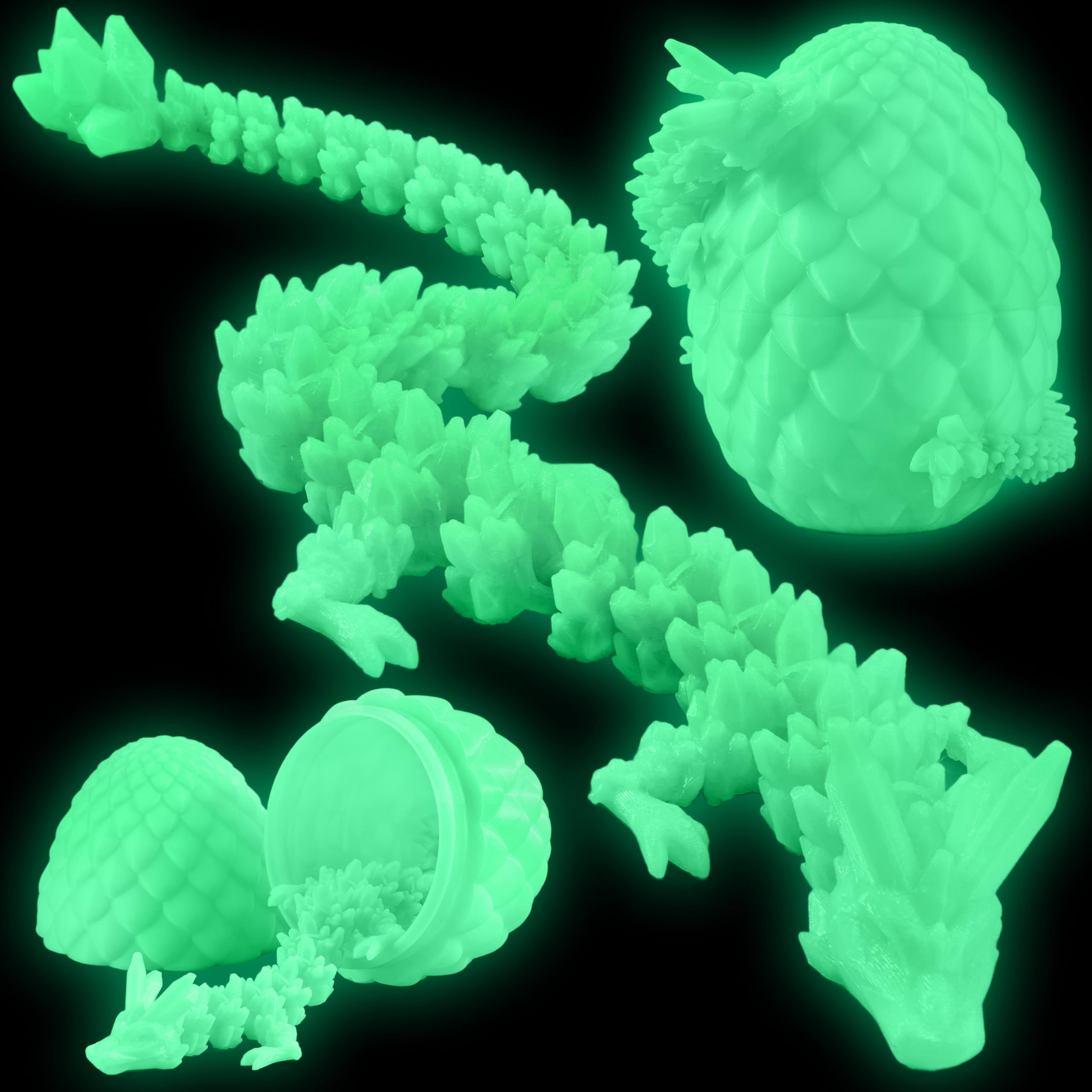 3D Printed Dragon Eggs with 12 Laser Glow Dragon Inside