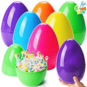 6Pcs 10 Jumbo Plastic Easter Egg Shells Fillable for Easter Egg Hunt