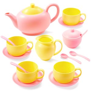 18PCS Pretend Tea Party Set - Pink Teapot