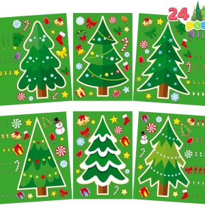 24 Pcs Christmas Tree Stickers, Make Your Own Christmas Tree Stickers Sheets