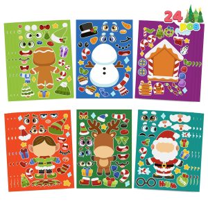 24 Pcs Christmas Make-a-face Stickers