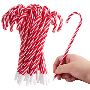 24 Pcs Christmas Candy Cane Ball Point Pens for Kids Gift