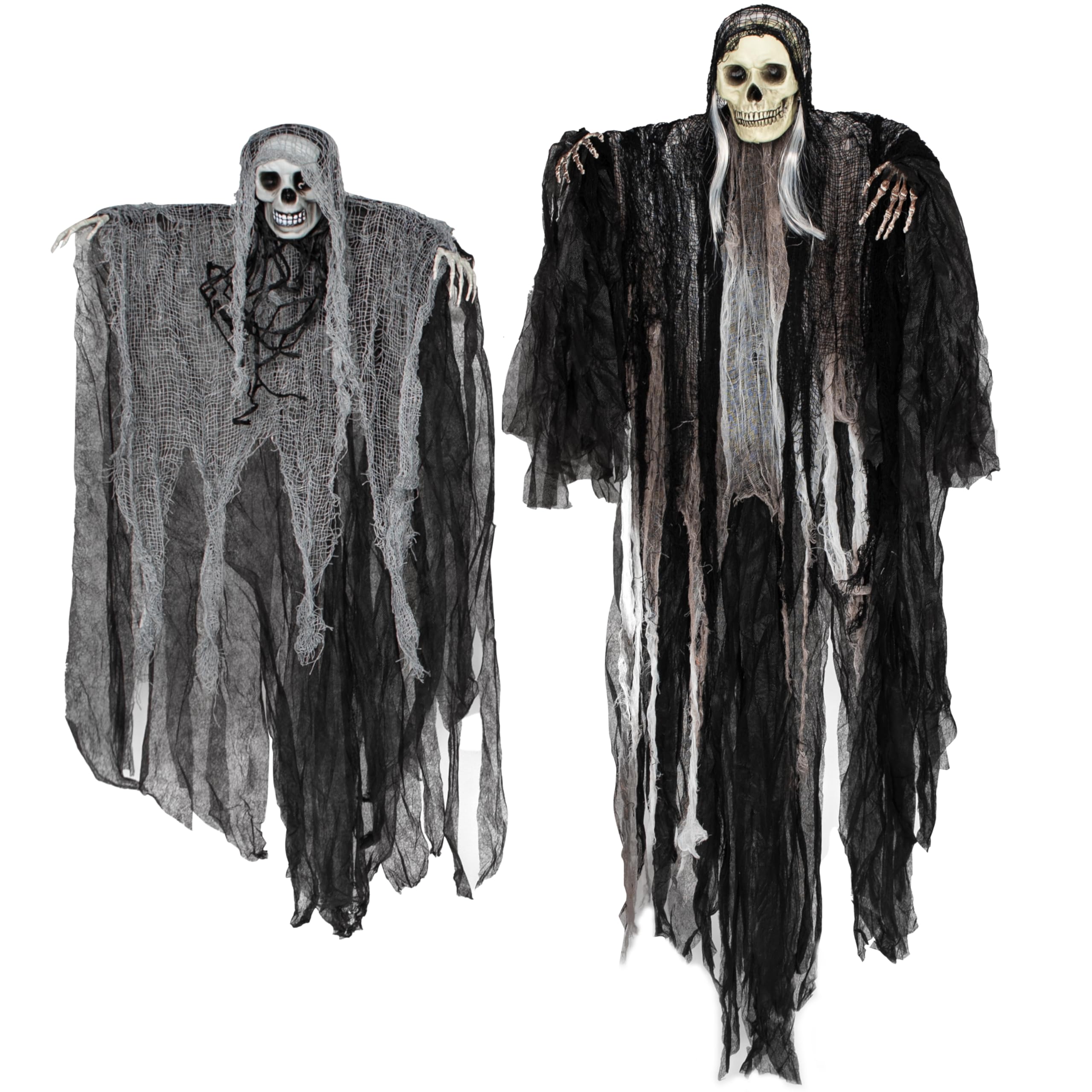 2 Pcs Halloween Hanging Grim Reaper Decorations Outdoor - Image 2