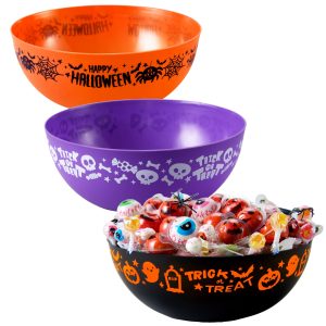 3 PCS Halloween Candy Bowls, 9.6 * 4.4 Trick or Treat Bowls