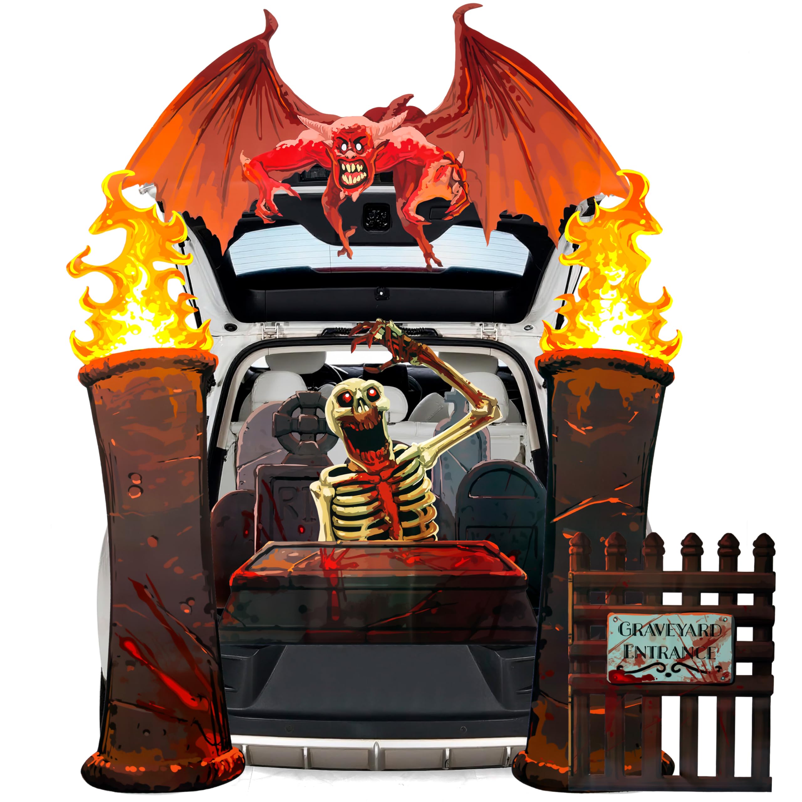 Halloween Cemetery Trunk or Treat Car Decorations Kit